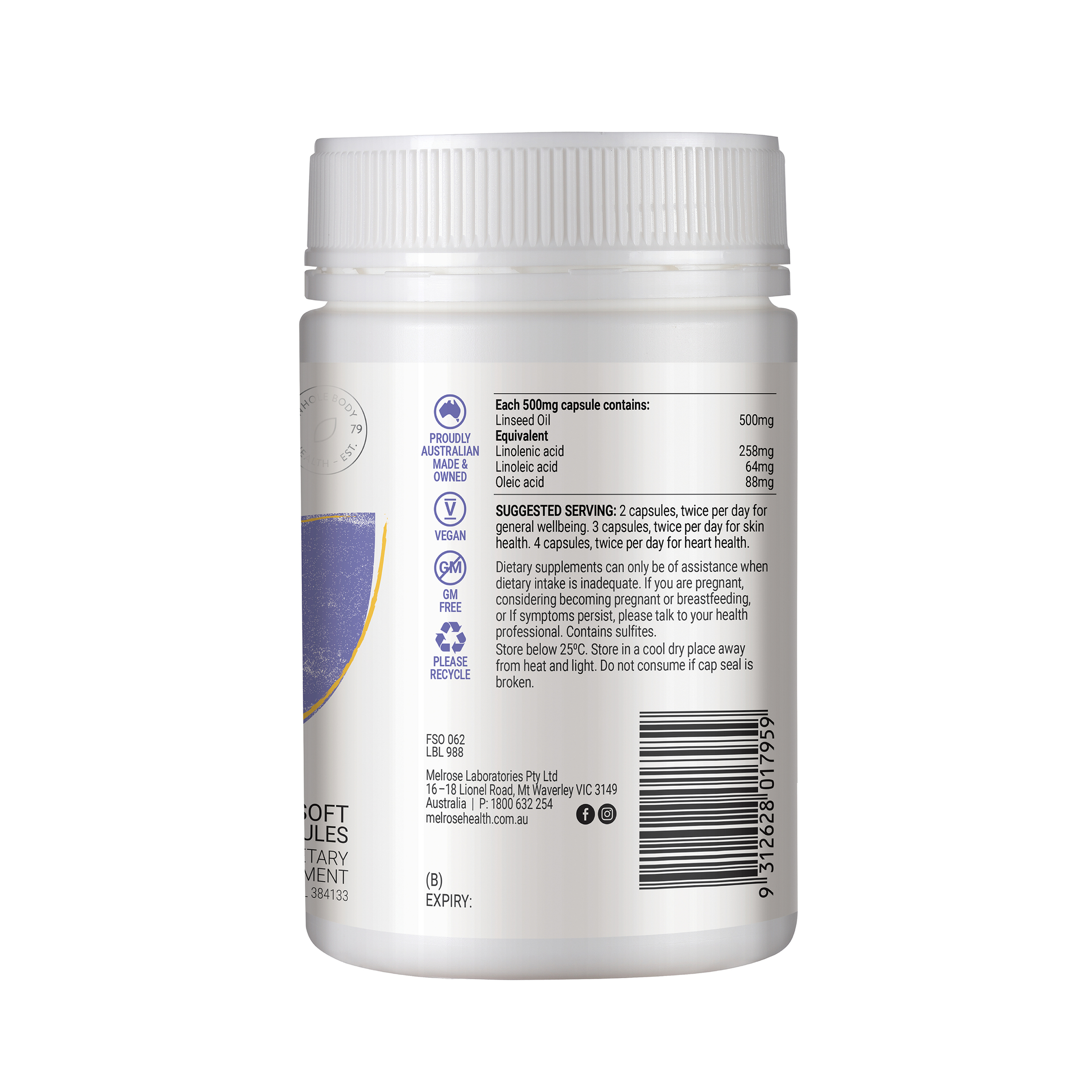 Melrose Australian Flaxseed Oil 240 capsules - Image 2