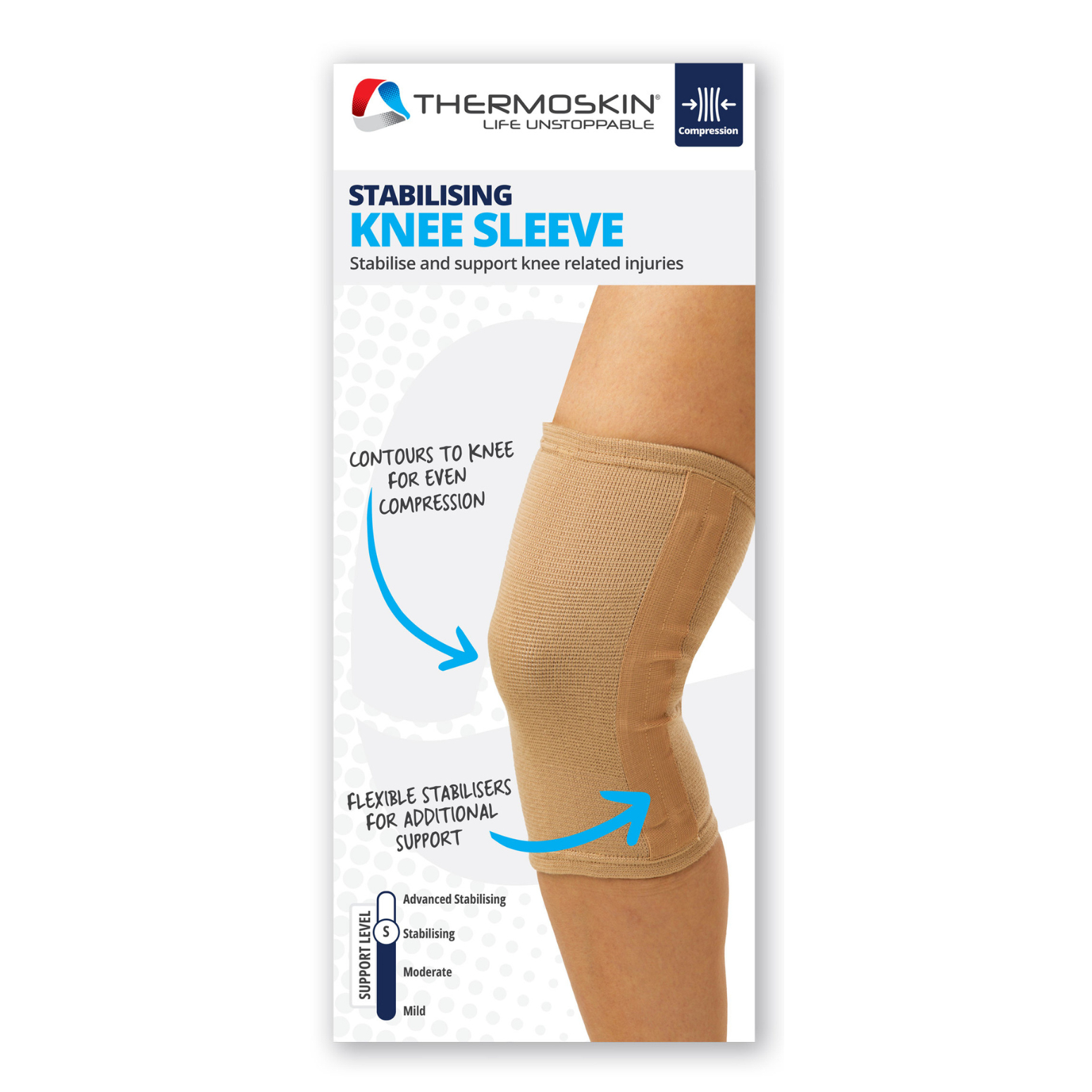 Thermoskin Elastic Support Knee Stabiliser 84646 Medium 1 each - Image 2
