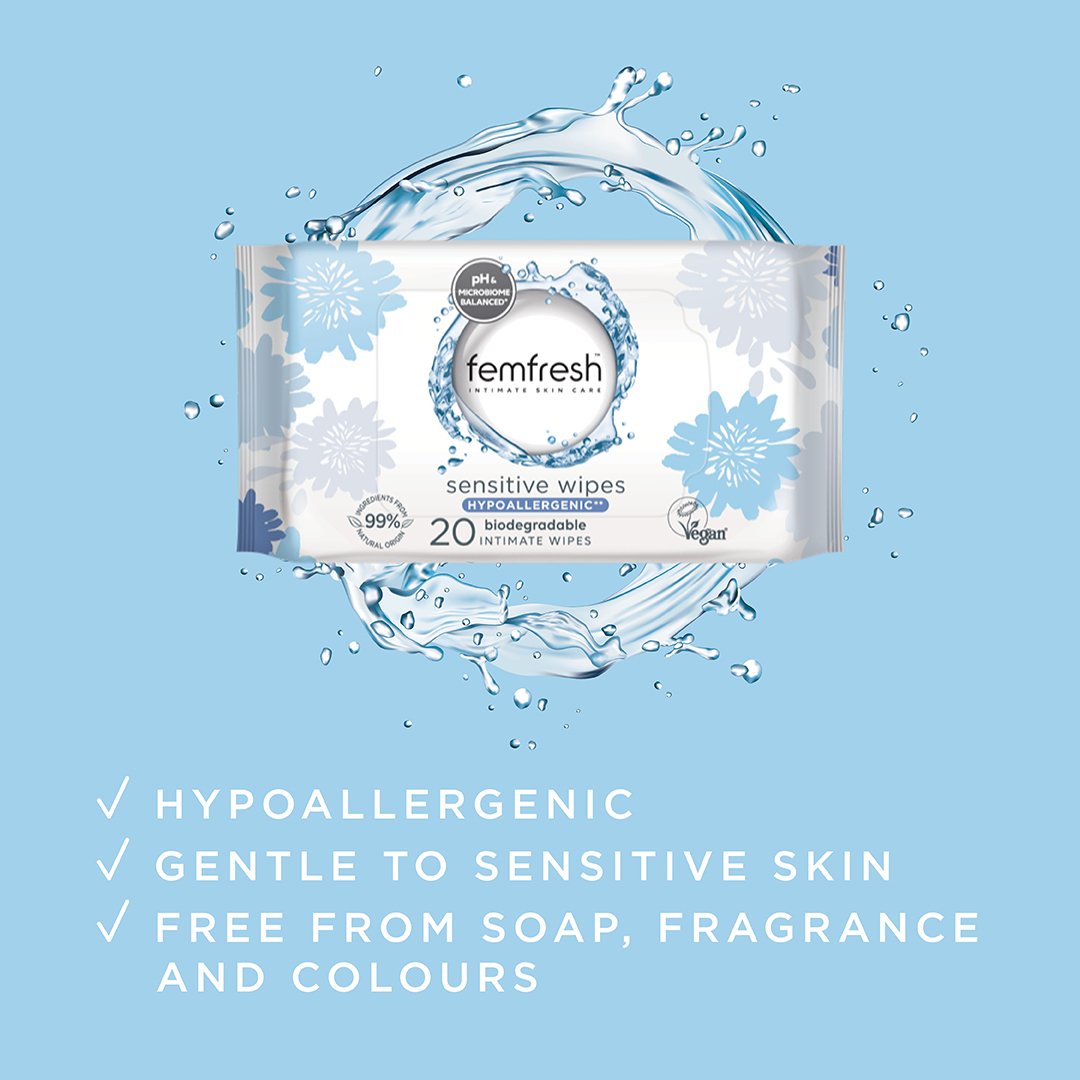 Femfresh Sensitive Wipes 20 pack - Image 3