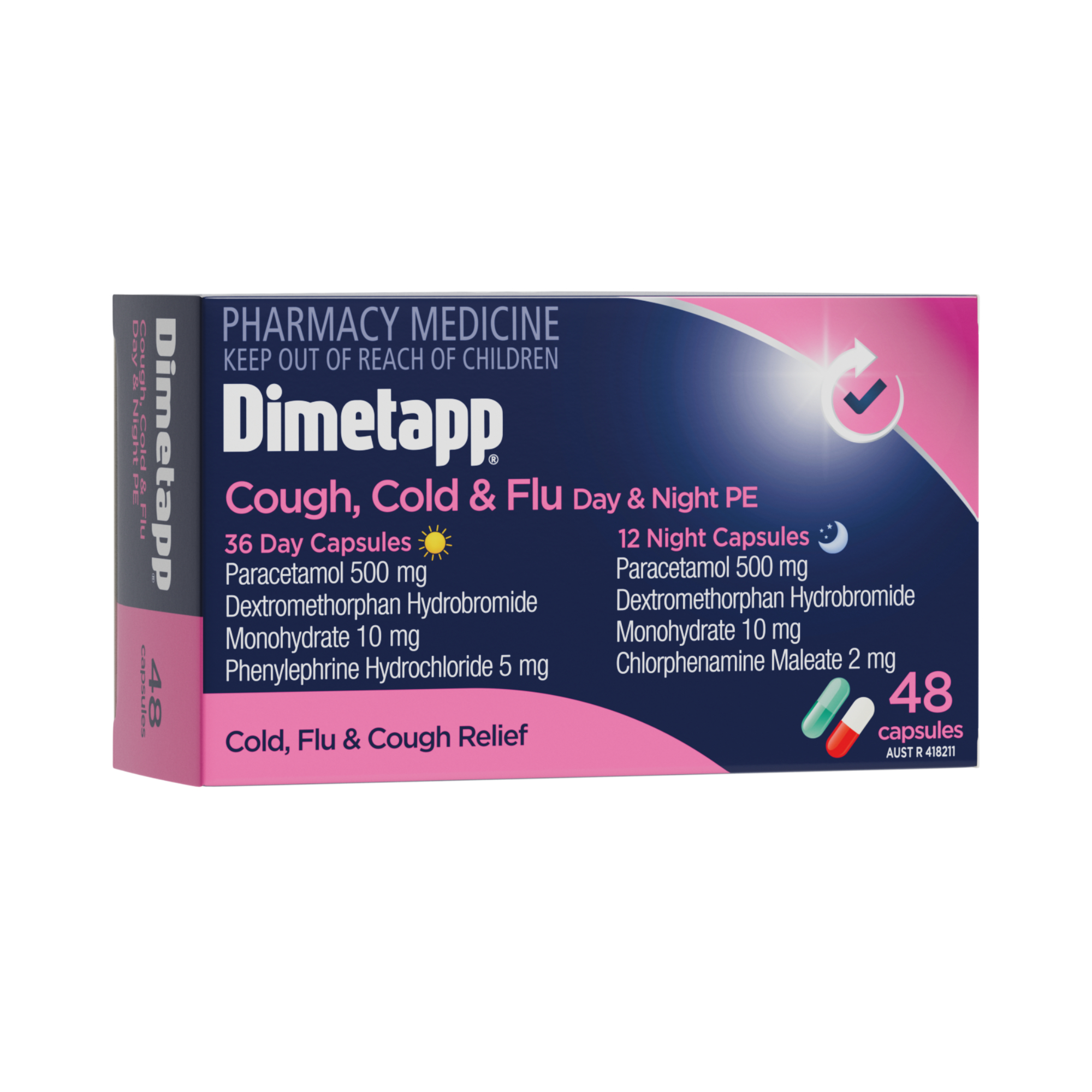 Dimetapp Cough, Cold & Flu Day & Night 48 capsules - Image 2