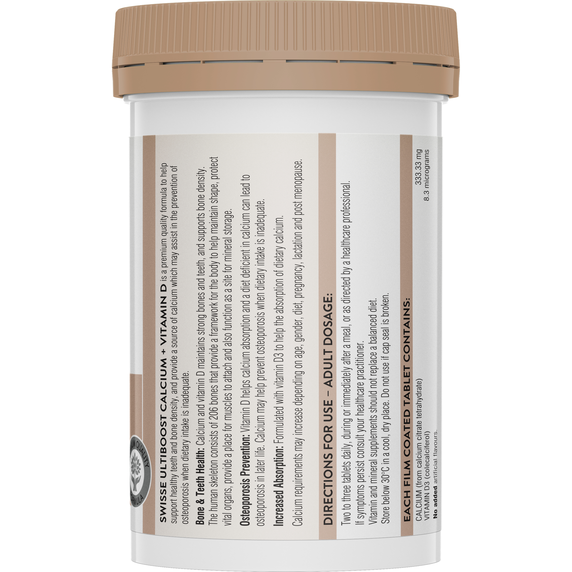 Swisse Ultiboost Calcium + Vitamin D 90 tablets - Image 2