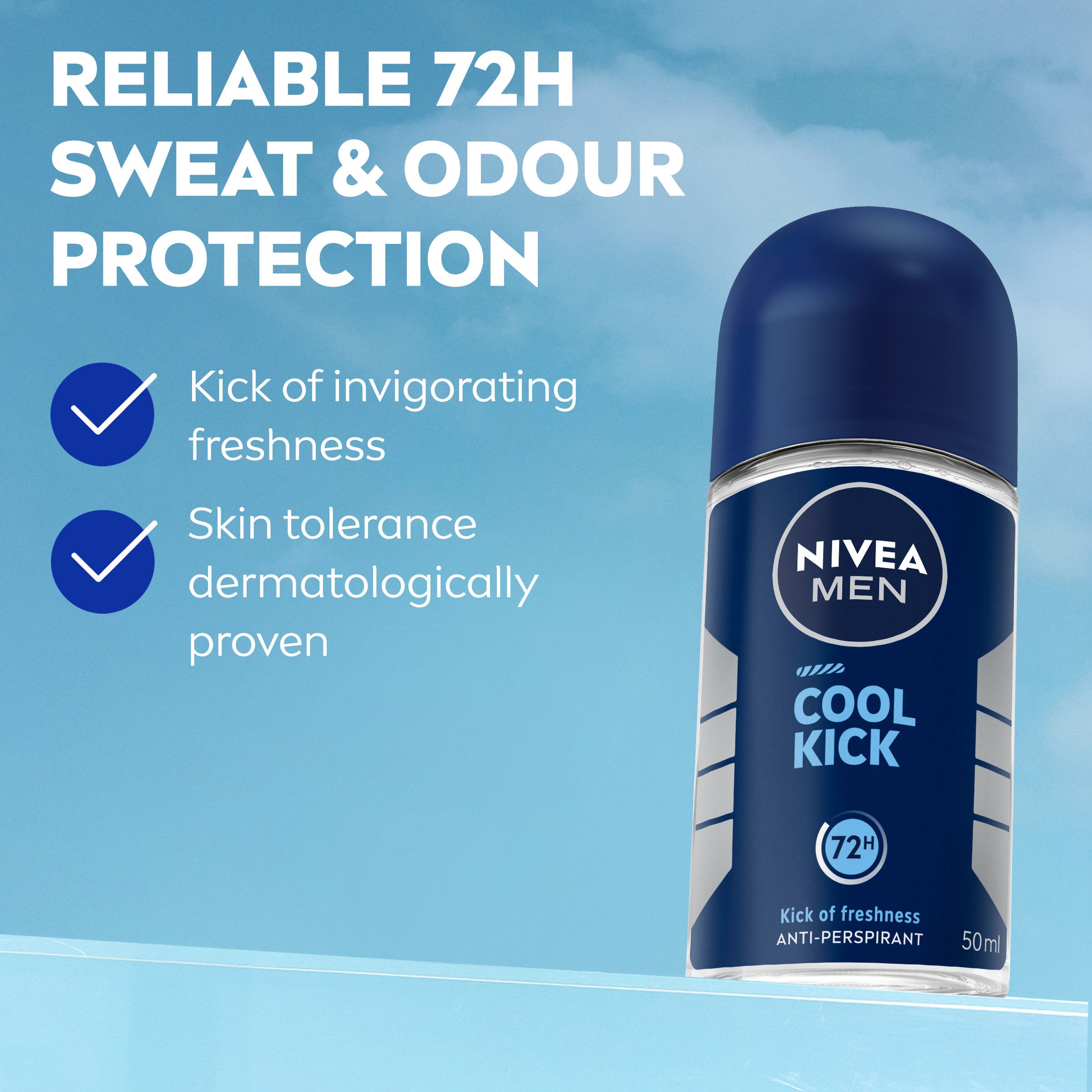 Nivea Men Cool Kick Anti Perspirant Deodorant Roll On 50ml - Image 5