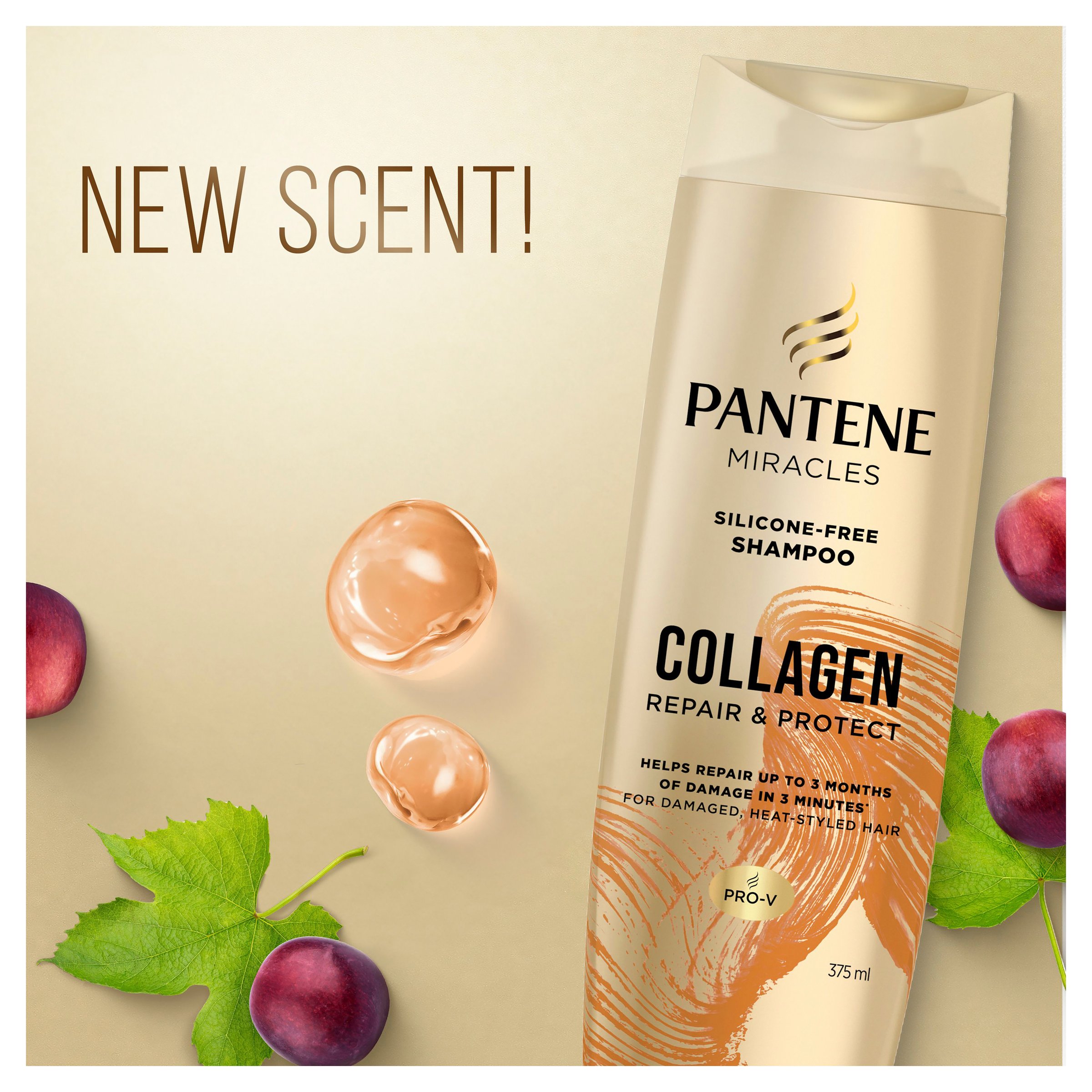 Pantene Miracles Collagen Repair & Protect Shampoo 375ml - Image 3