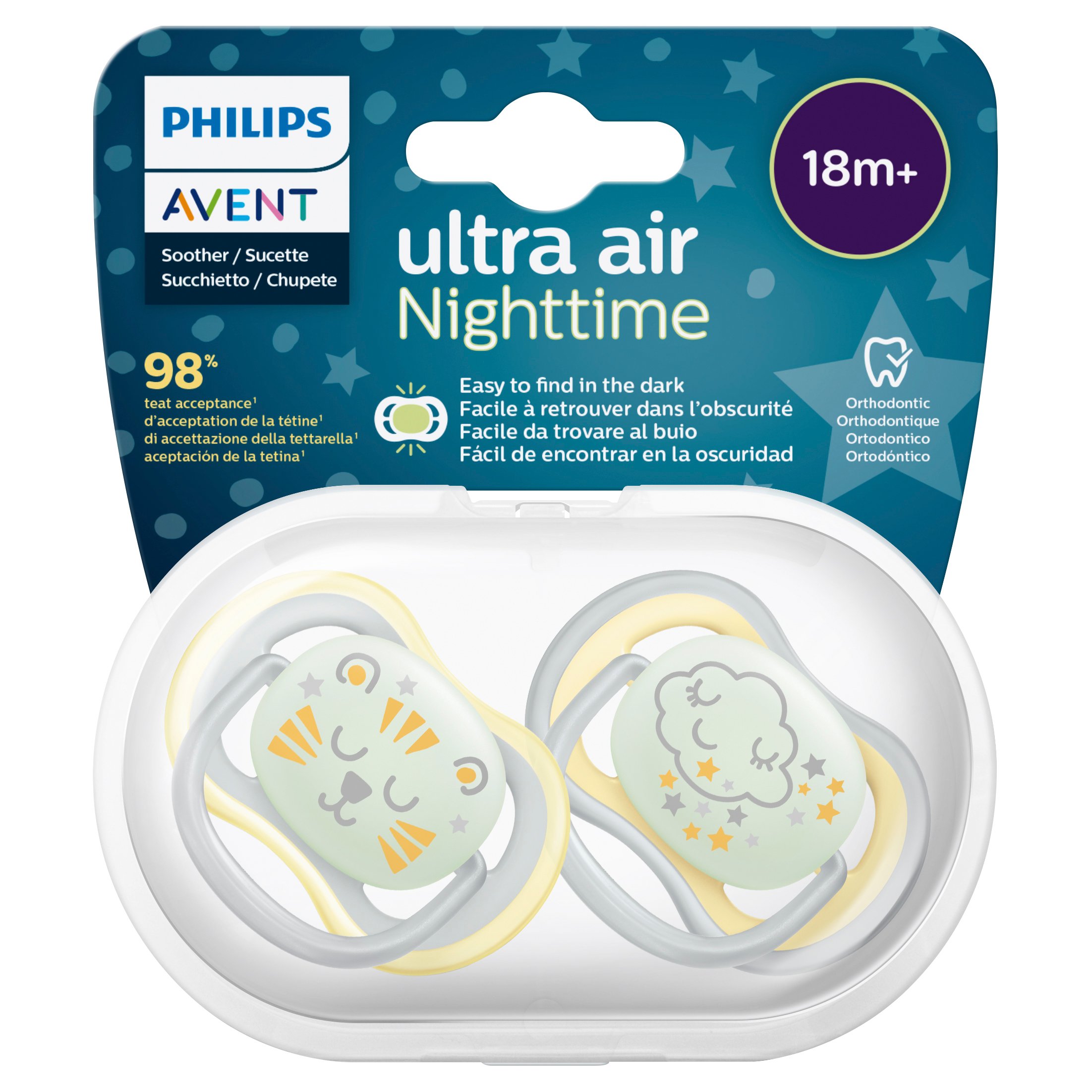 Avent Ultra Air Night Soother 18+ Months 2 packs - Image 1