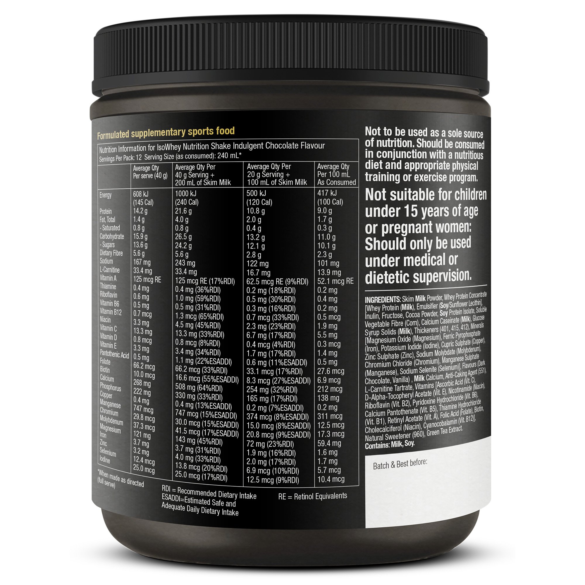 Isowhey GLP-1 Support Nutrition Shake Chocolate 480g - Image 3
