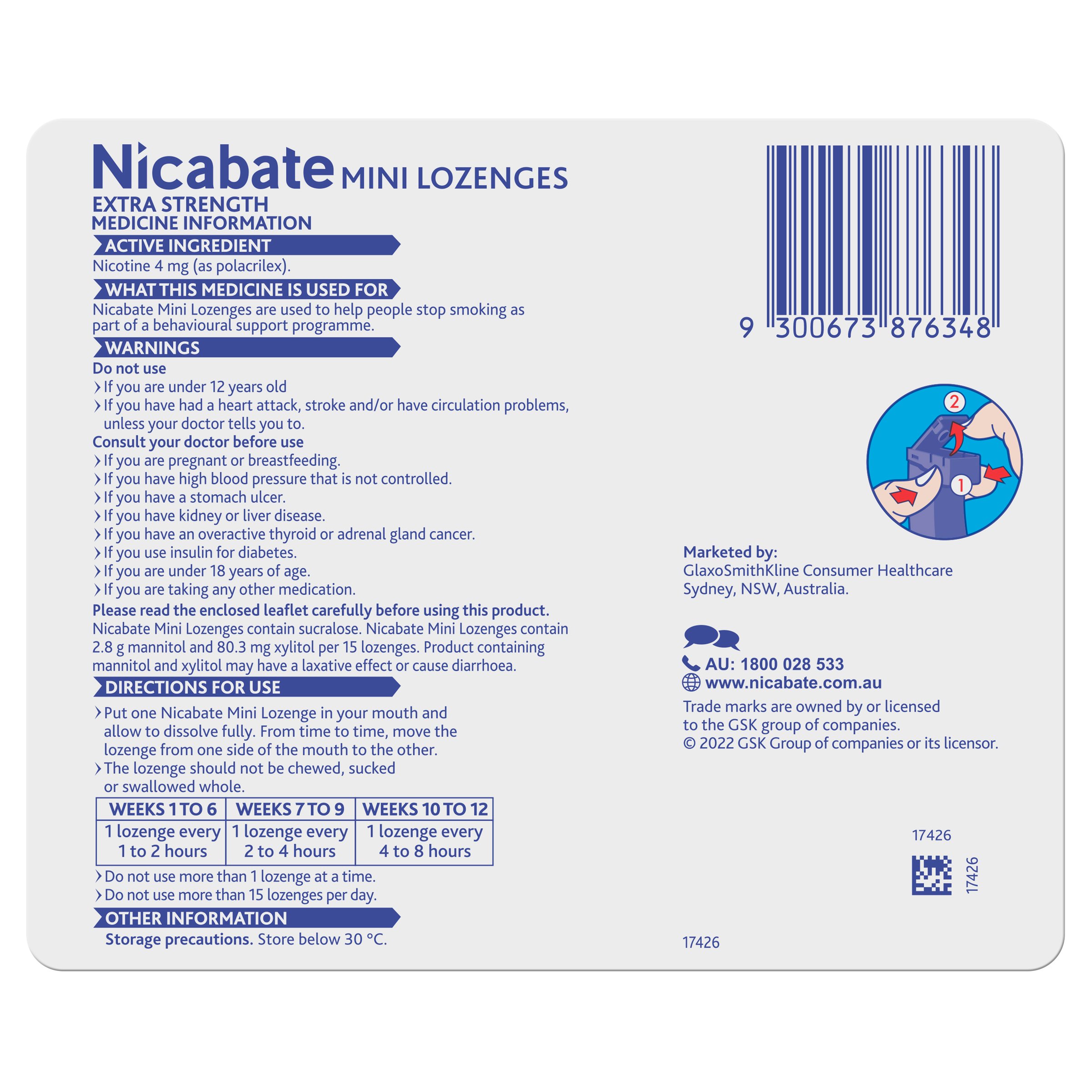 Nicabate Mini 4mg - 60 lozenges - Image 2