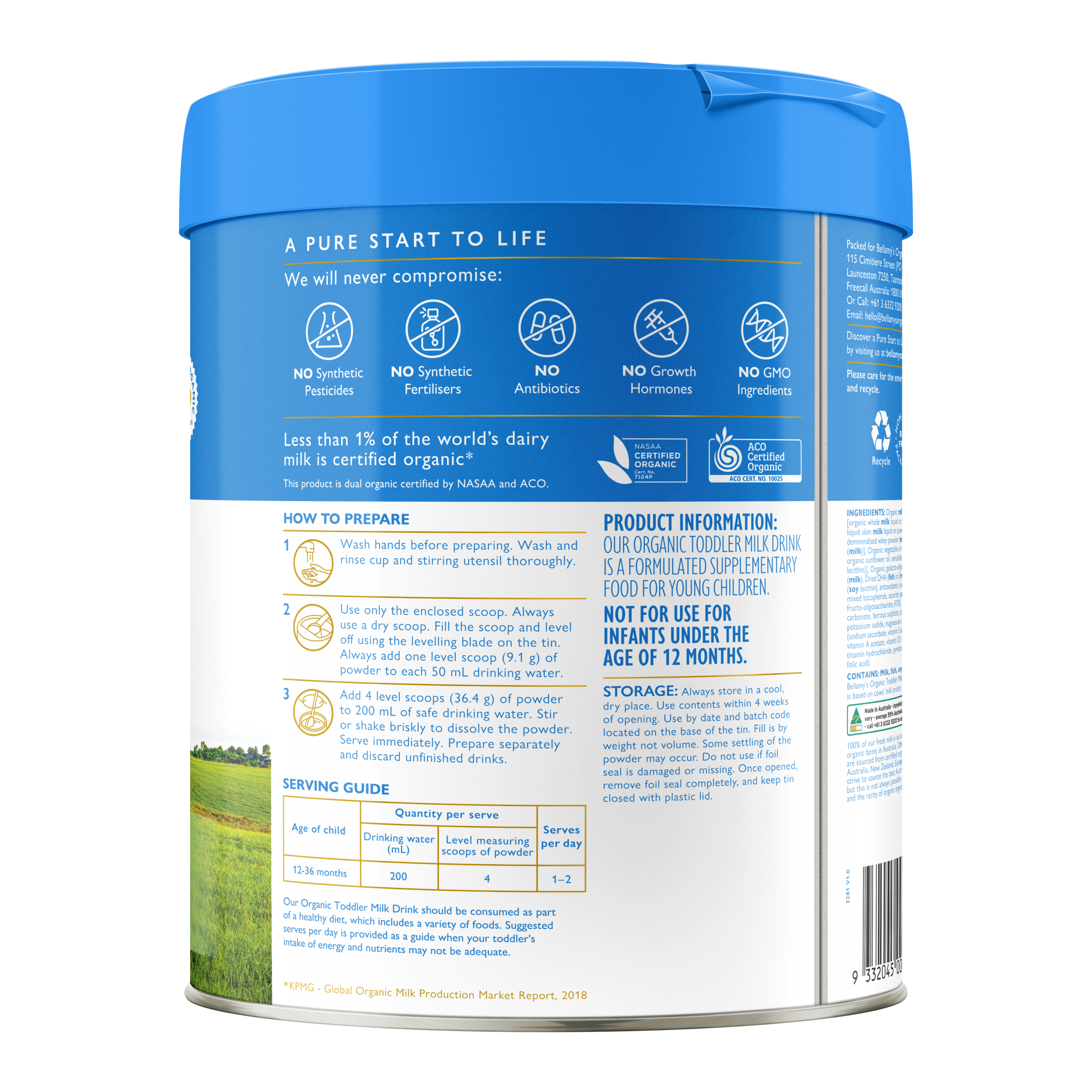 Bellamy's Organic Step 3 Toddler Milk Drink 800g - Image 3