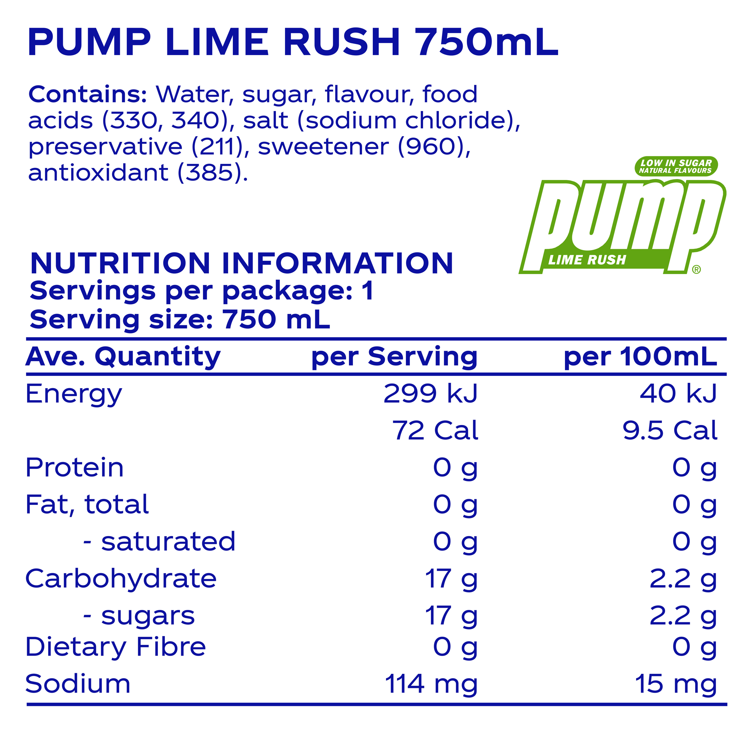 Pump Water Still Water Lime 750ml - Image 2