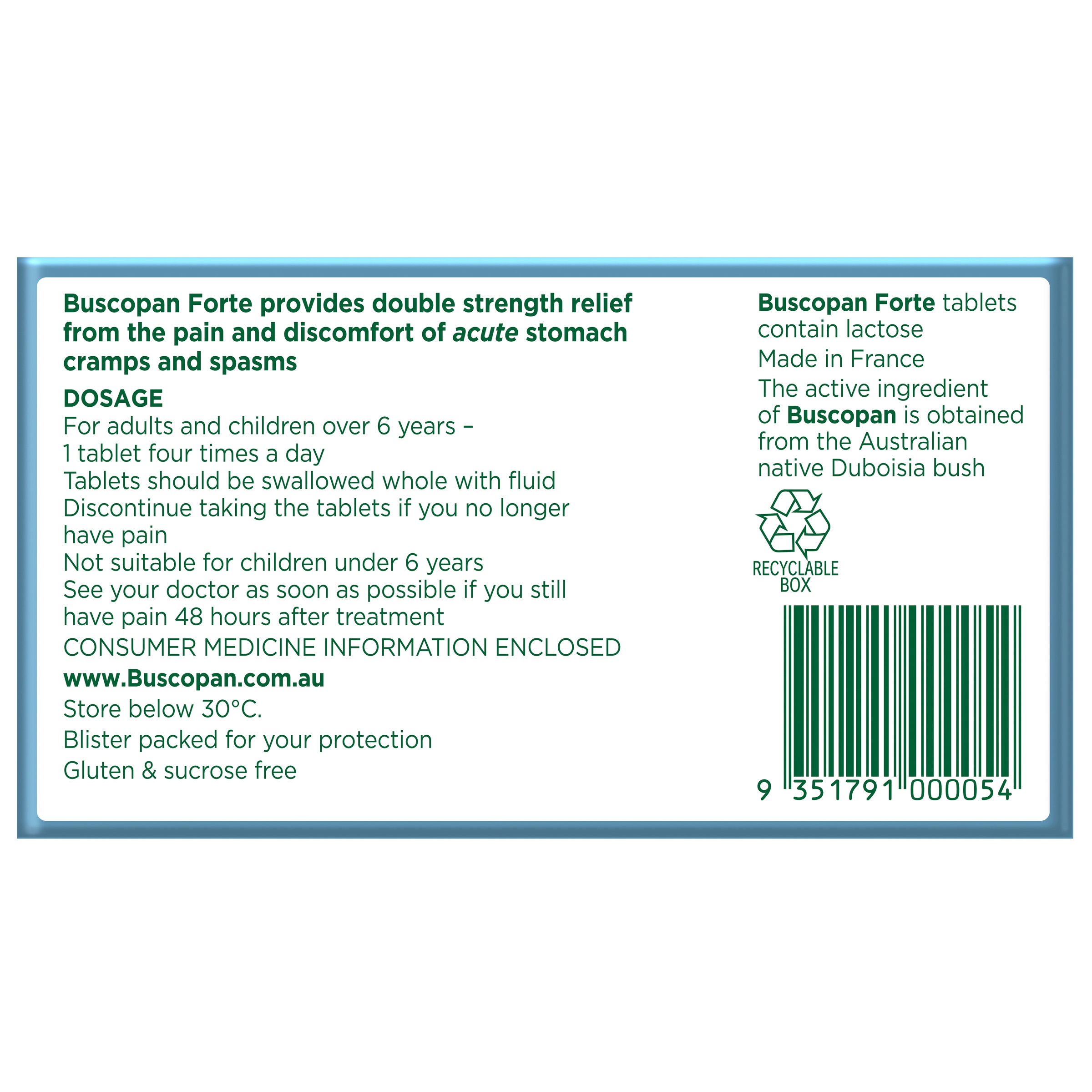 Buscopan Forte 20mg - 10 tablets - Image 2
