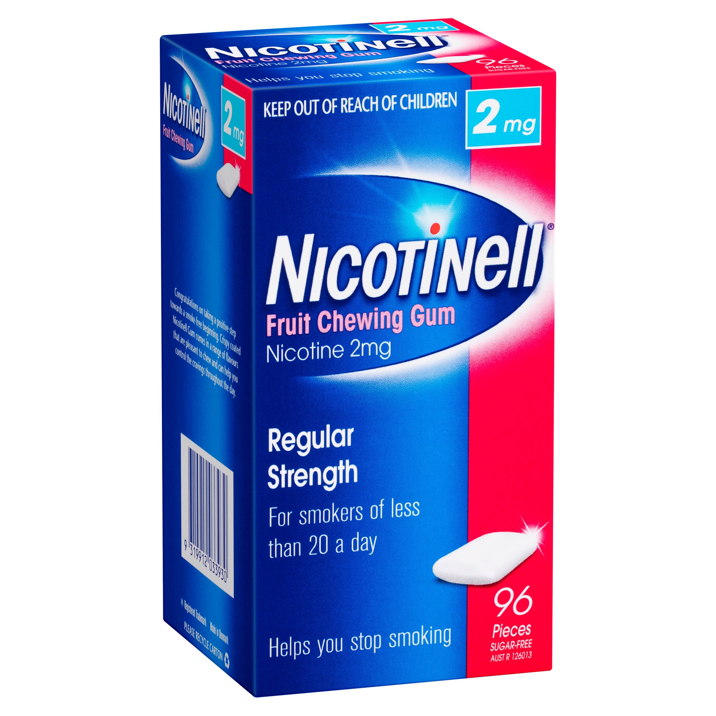 Nicotinell Fruit Nicotine Chewing Gum 2mg Regular Strength 96 pieces - Image 6