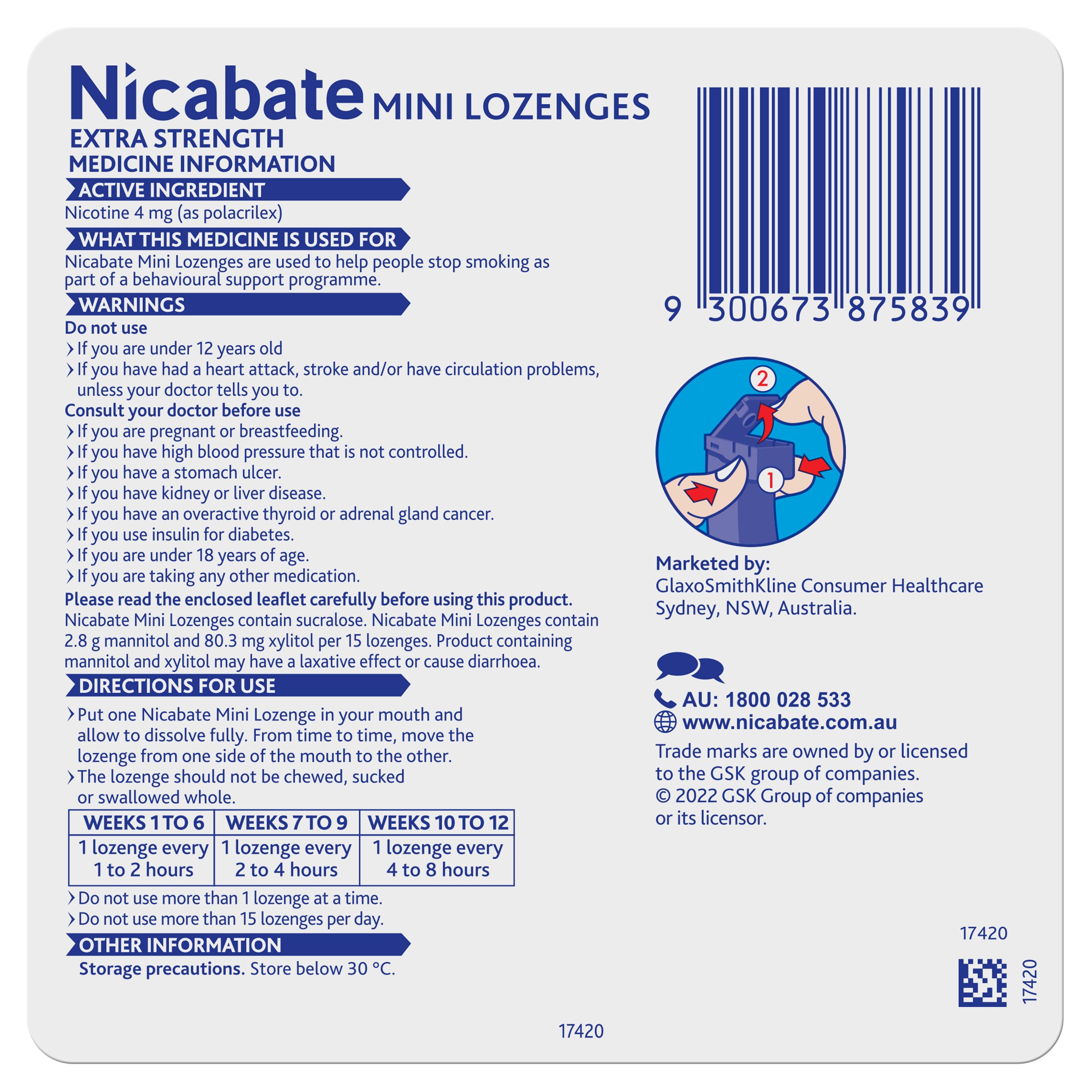 Nicabate Mini 4mg - 20 lozenges - Image 2