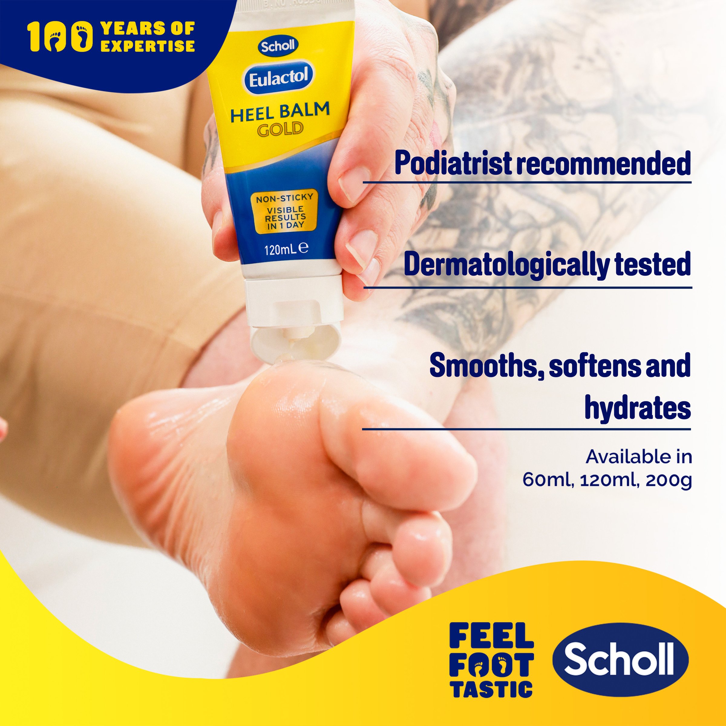 Scholl Eulactol Heel Balm Gold 120ml - Image 10