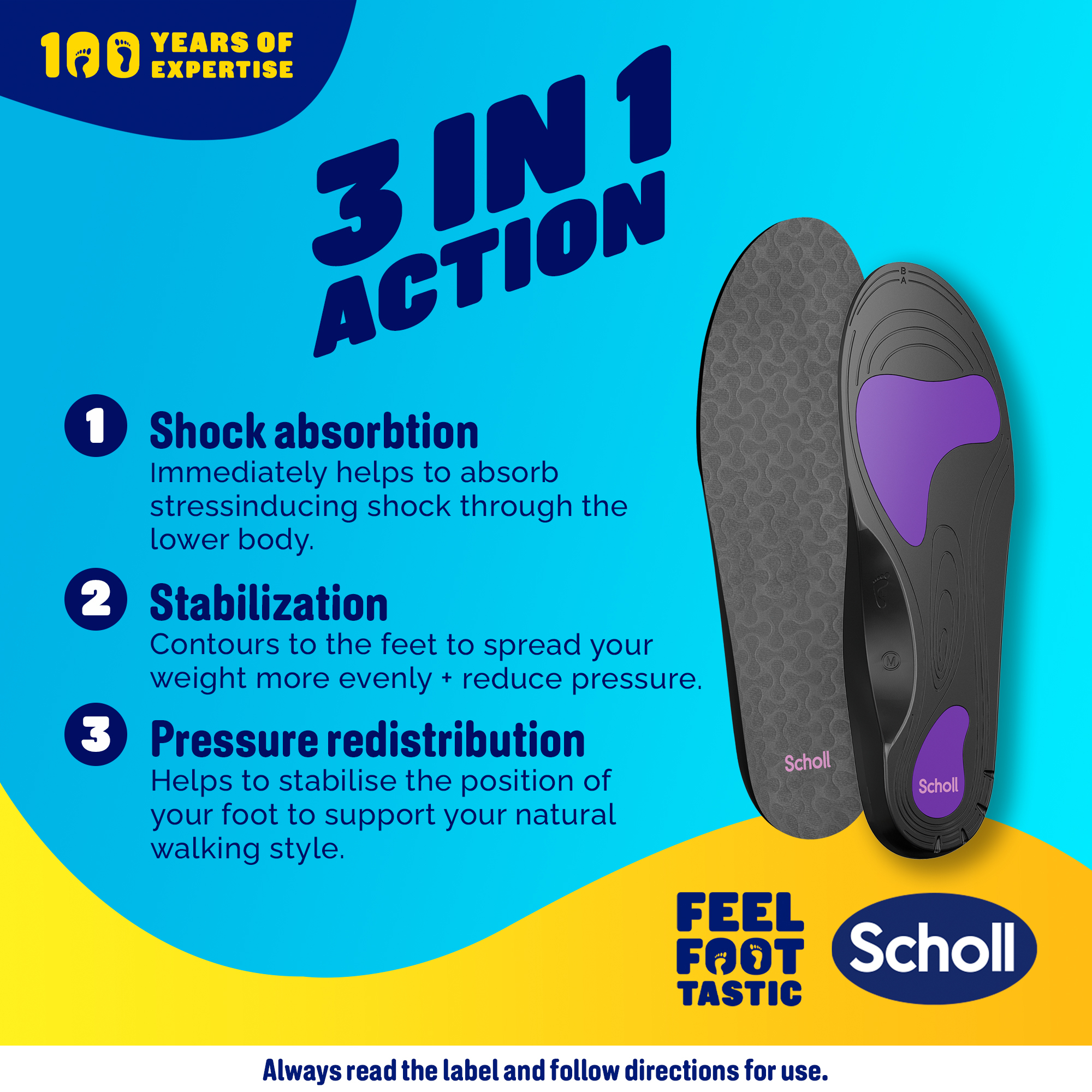 Scholl In Balance Pain Relief Plantar Fasciitis Orthotics - Small 1 pair - Image 3