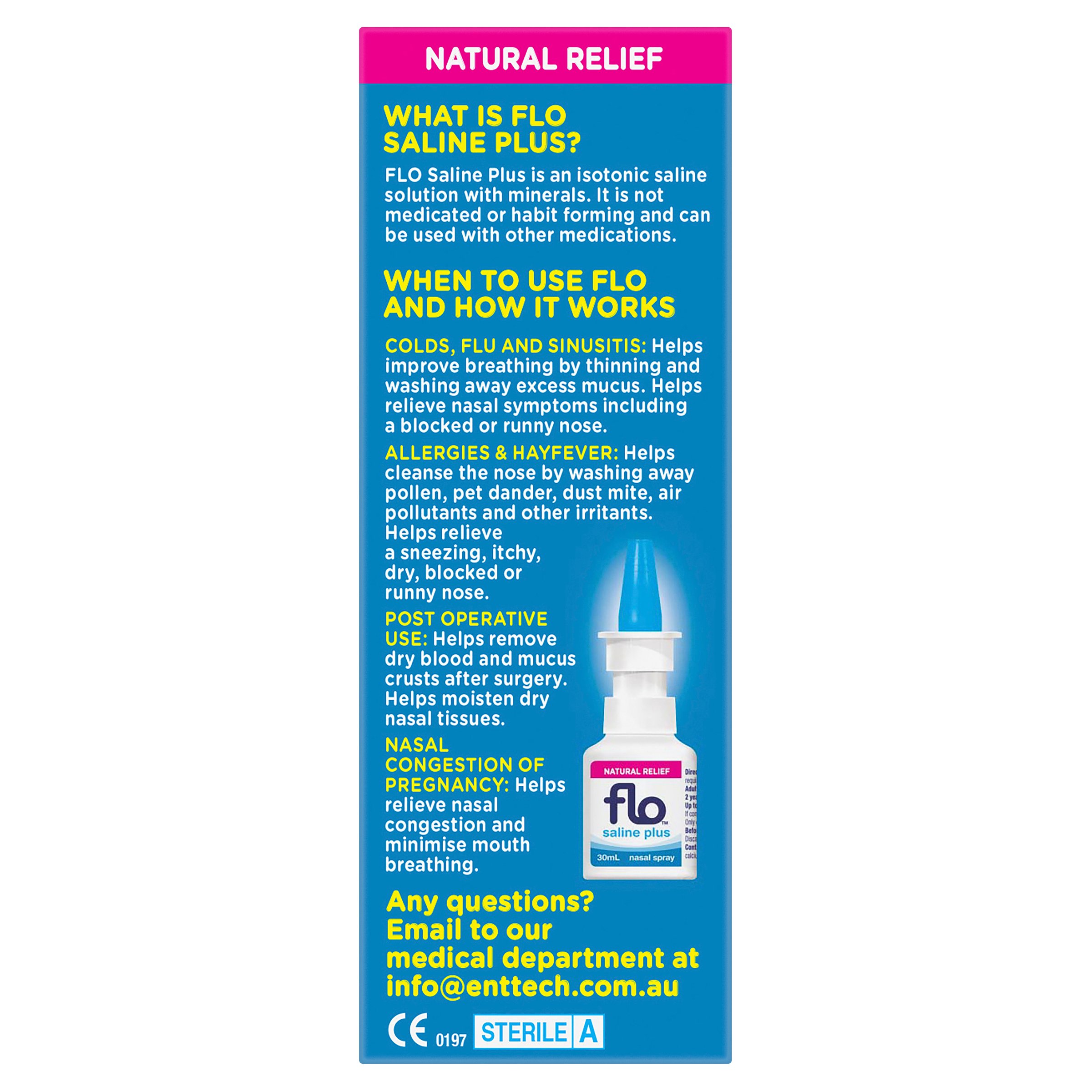 FLO Saline Plus Nasal Spray 30ml - Image 4