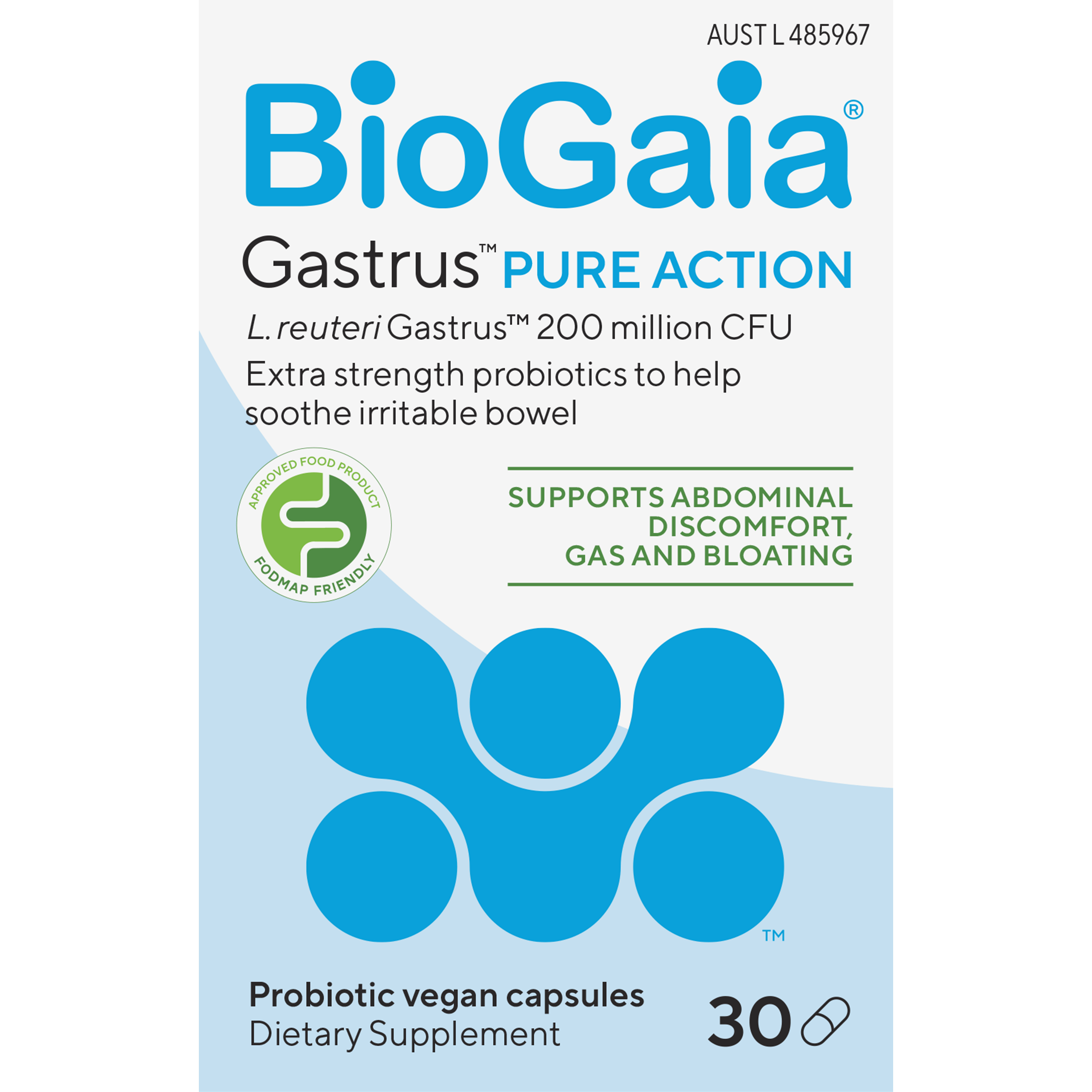 BioGaia Gastrus Pure Capsules 30 Pack - Image 1