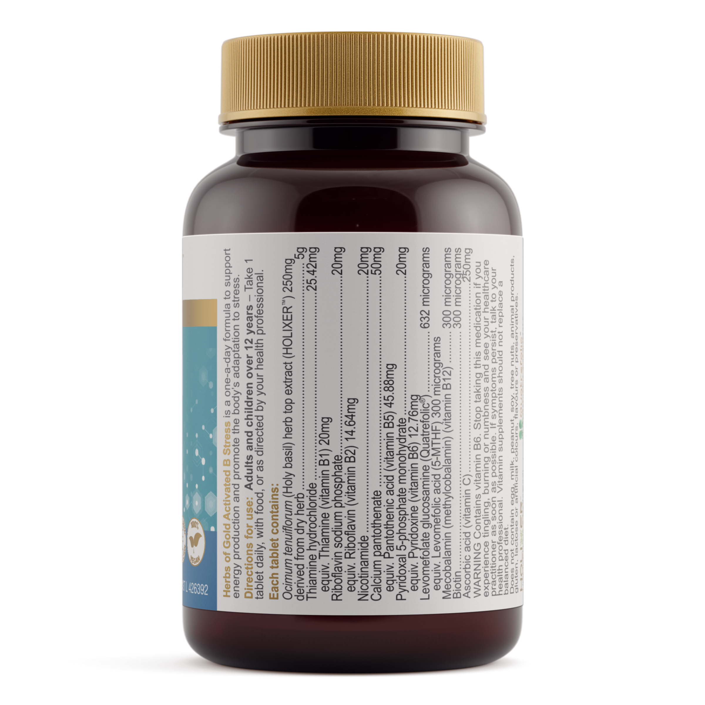 Herbs of Gold Activated B Stress 30 tablets - Image 2