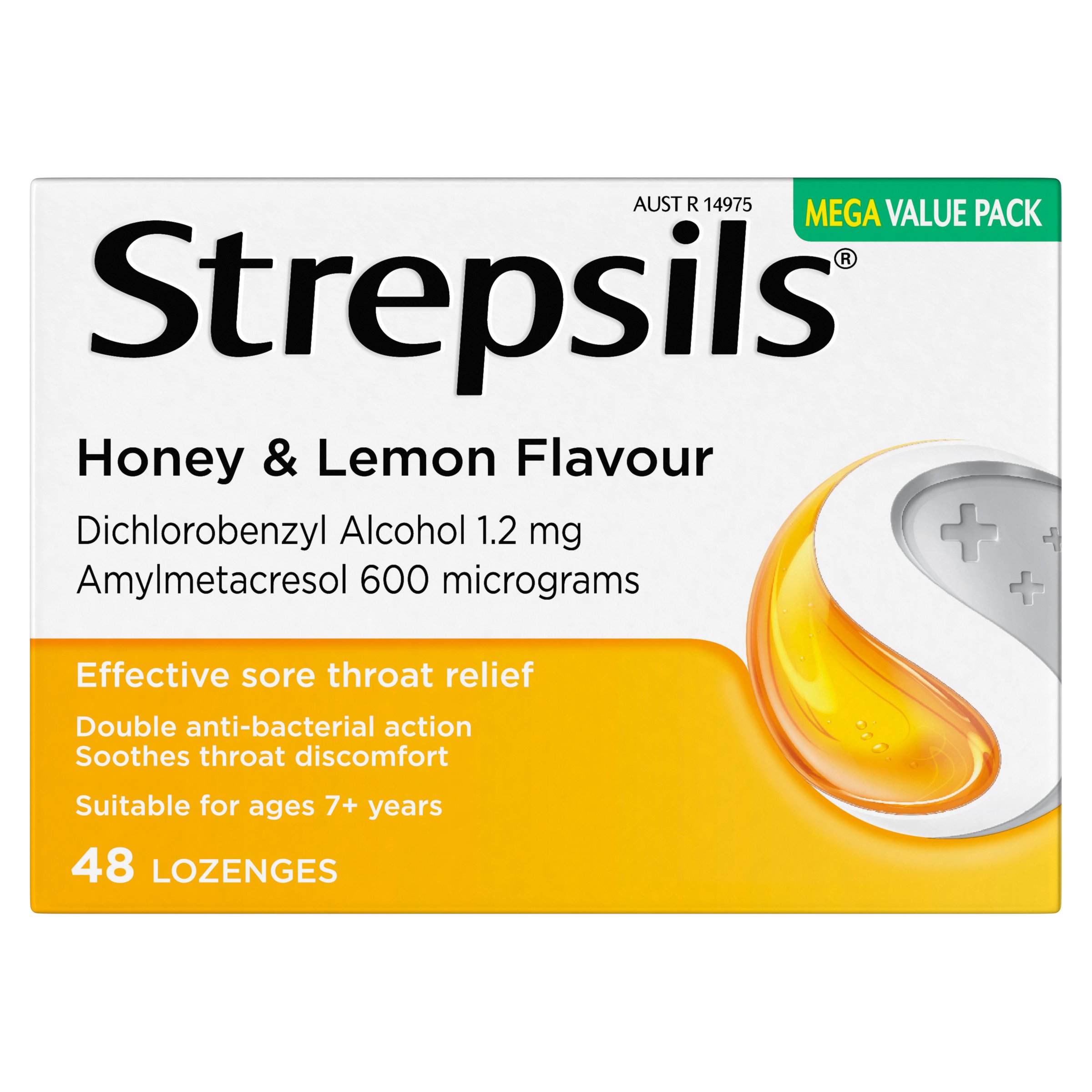 Strepsils Honey and Lemon Throat 48 Lozenges - Image 1