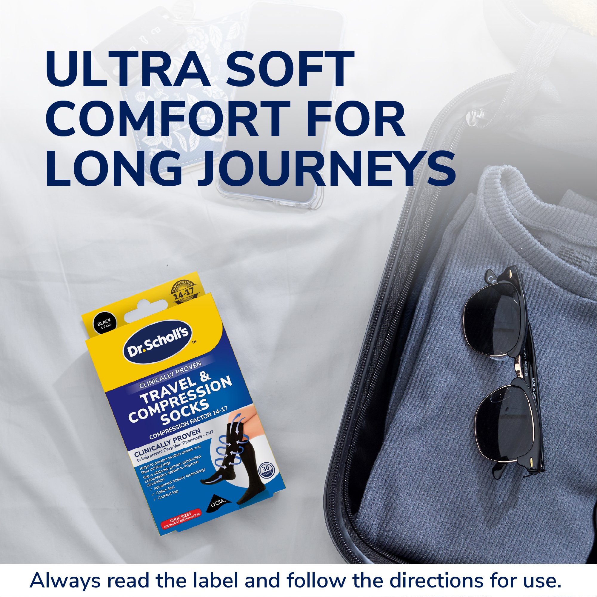Scholl Travel & Compression Socks Medium 1 pair - Image 6
