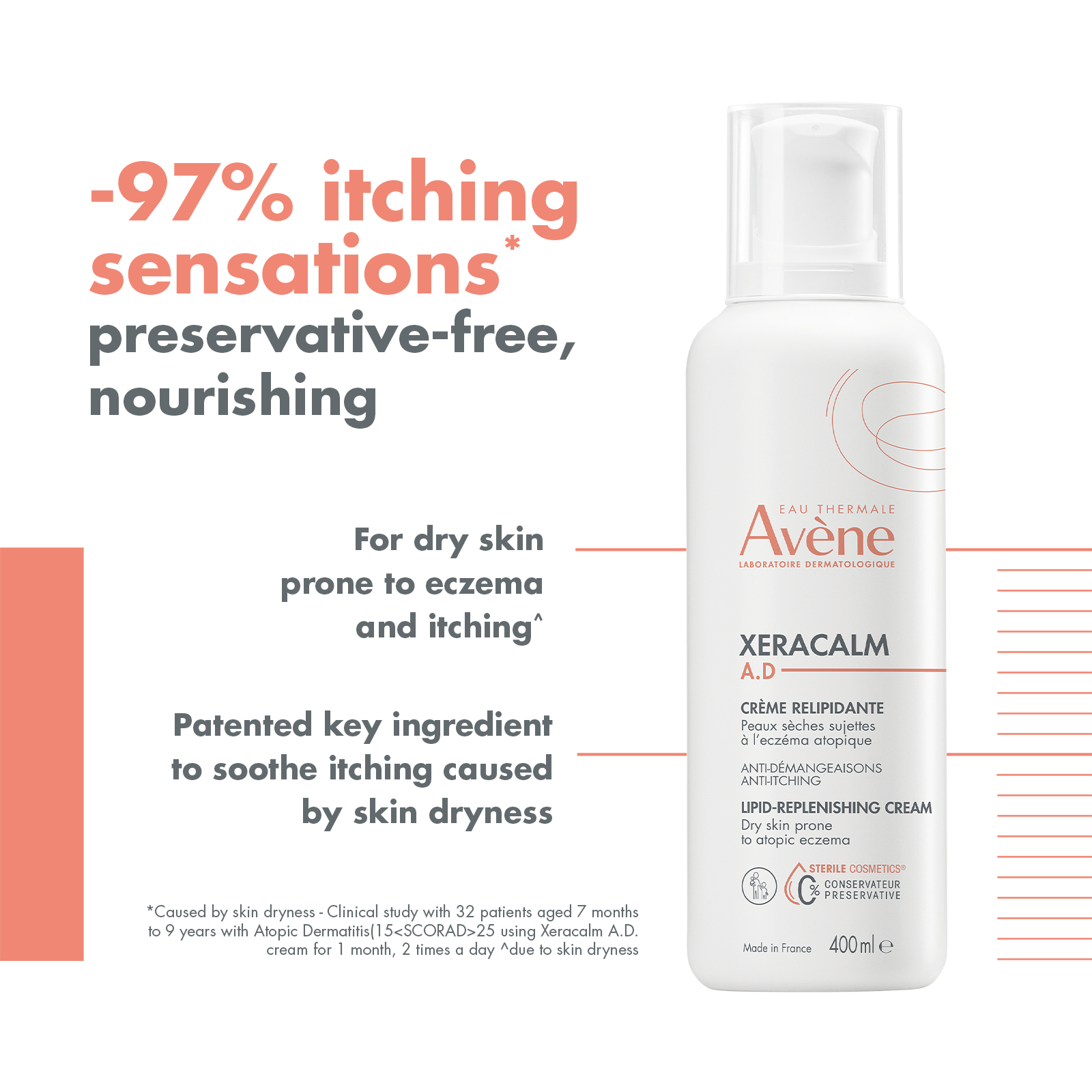 Avene XeraCalm A.D Lipid-Replenishing Cream 400ml - Image 4