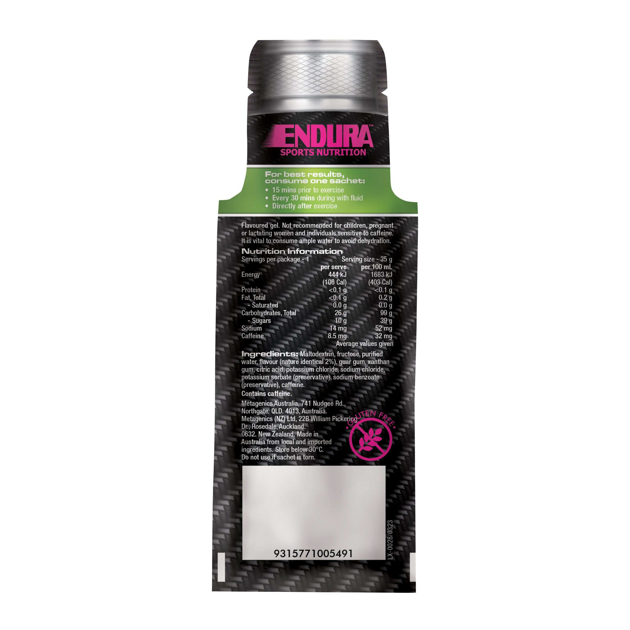 Endura Sports Energy Gel Citrus 35g - Image 2