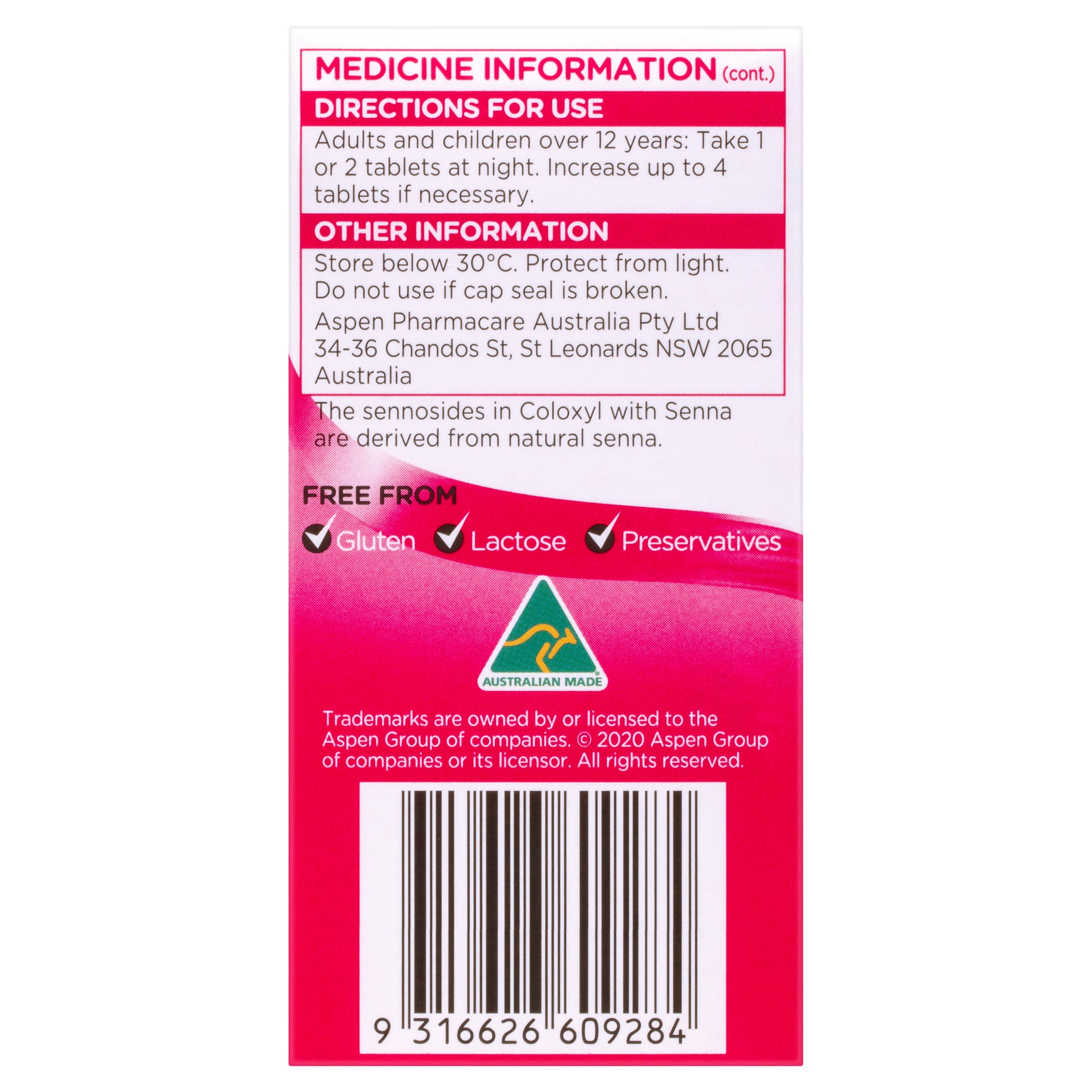 Coloxyl With Senna 200 tablets - Image 2