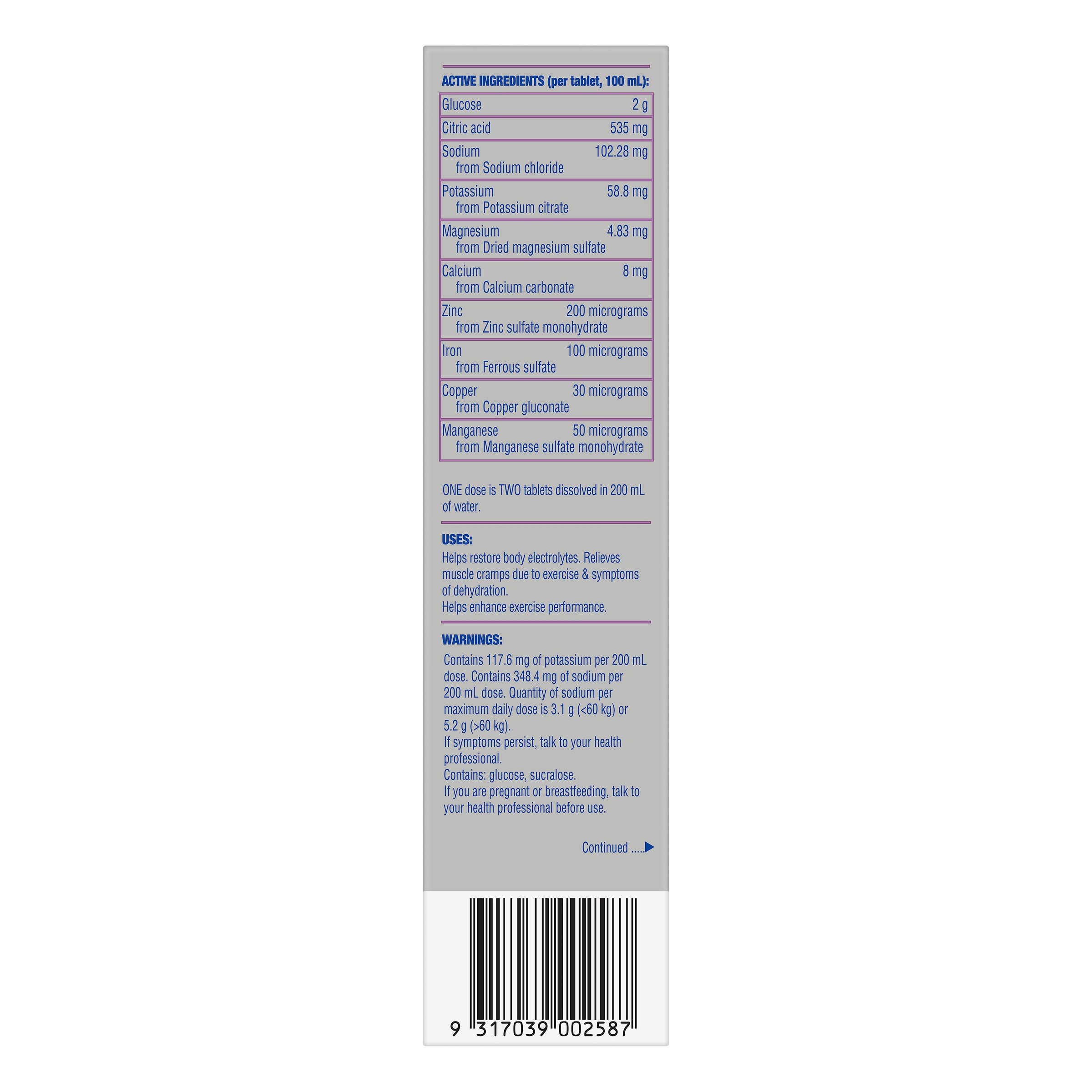 Hydralyte Plus Sports Effervescent Berry 20 tablets - Image 2