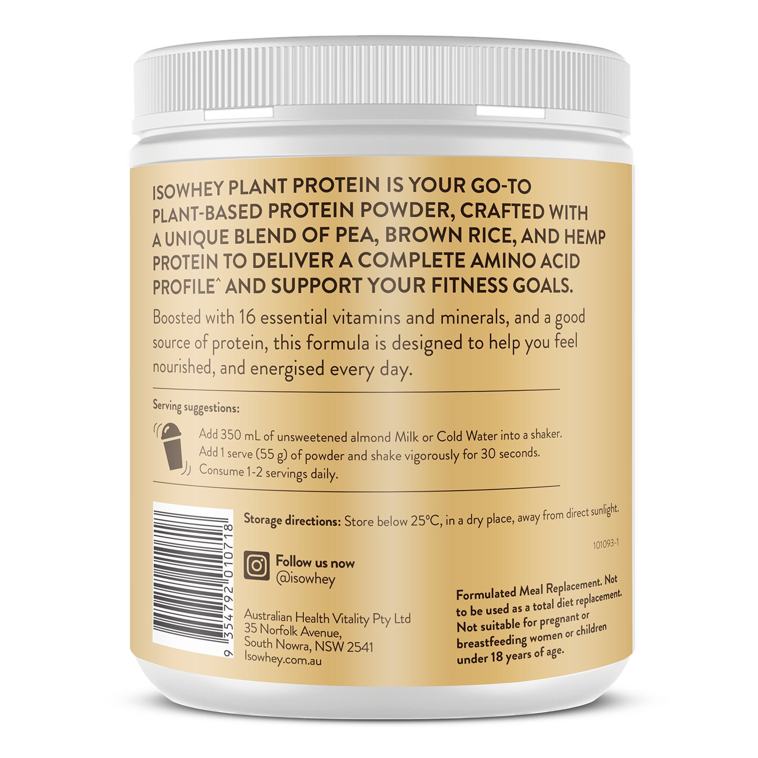 Isowhey Plant Protein Vanilla 550g - Image 2