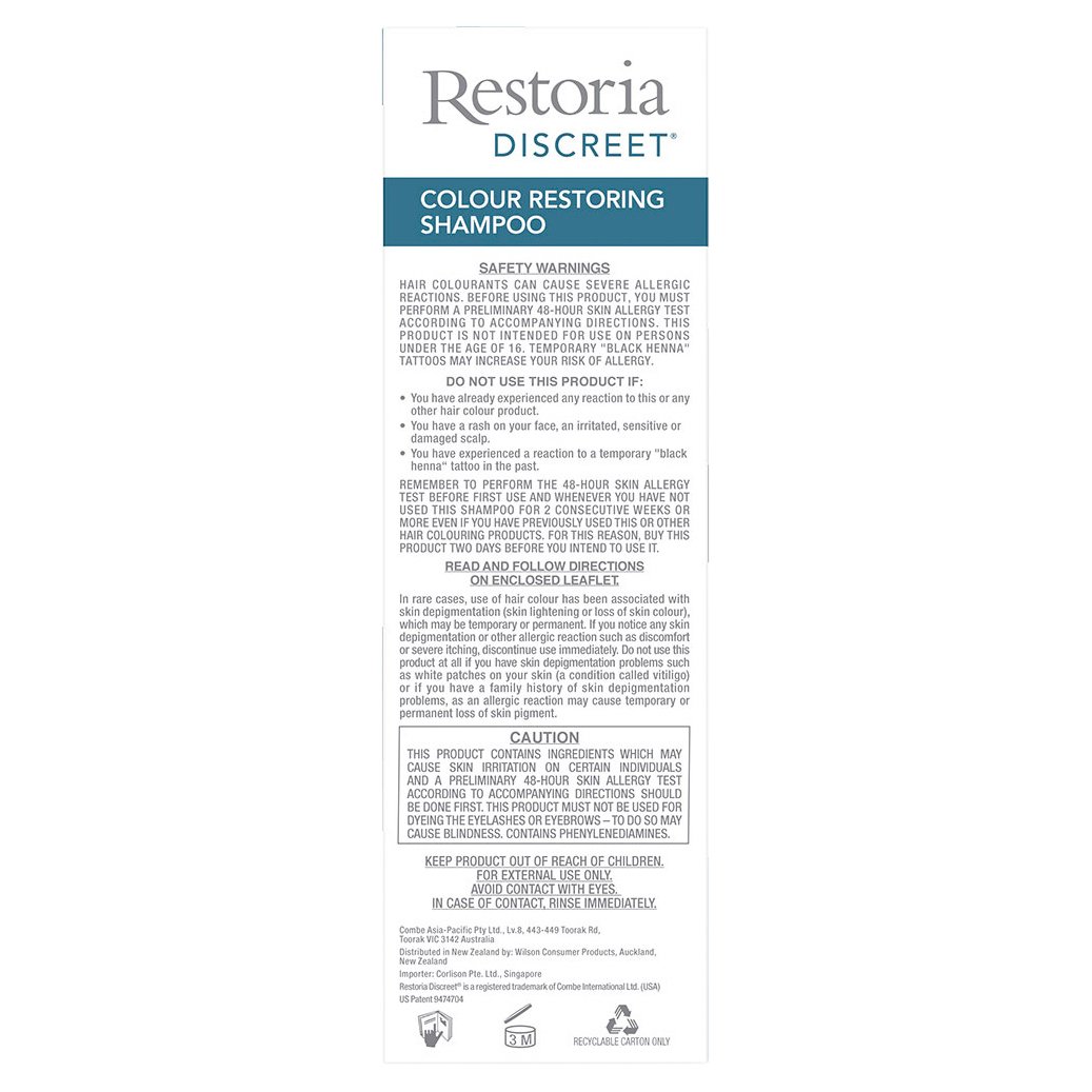 Restoria Discreet Shampoo Dark Brown Black 147ml - Image 3