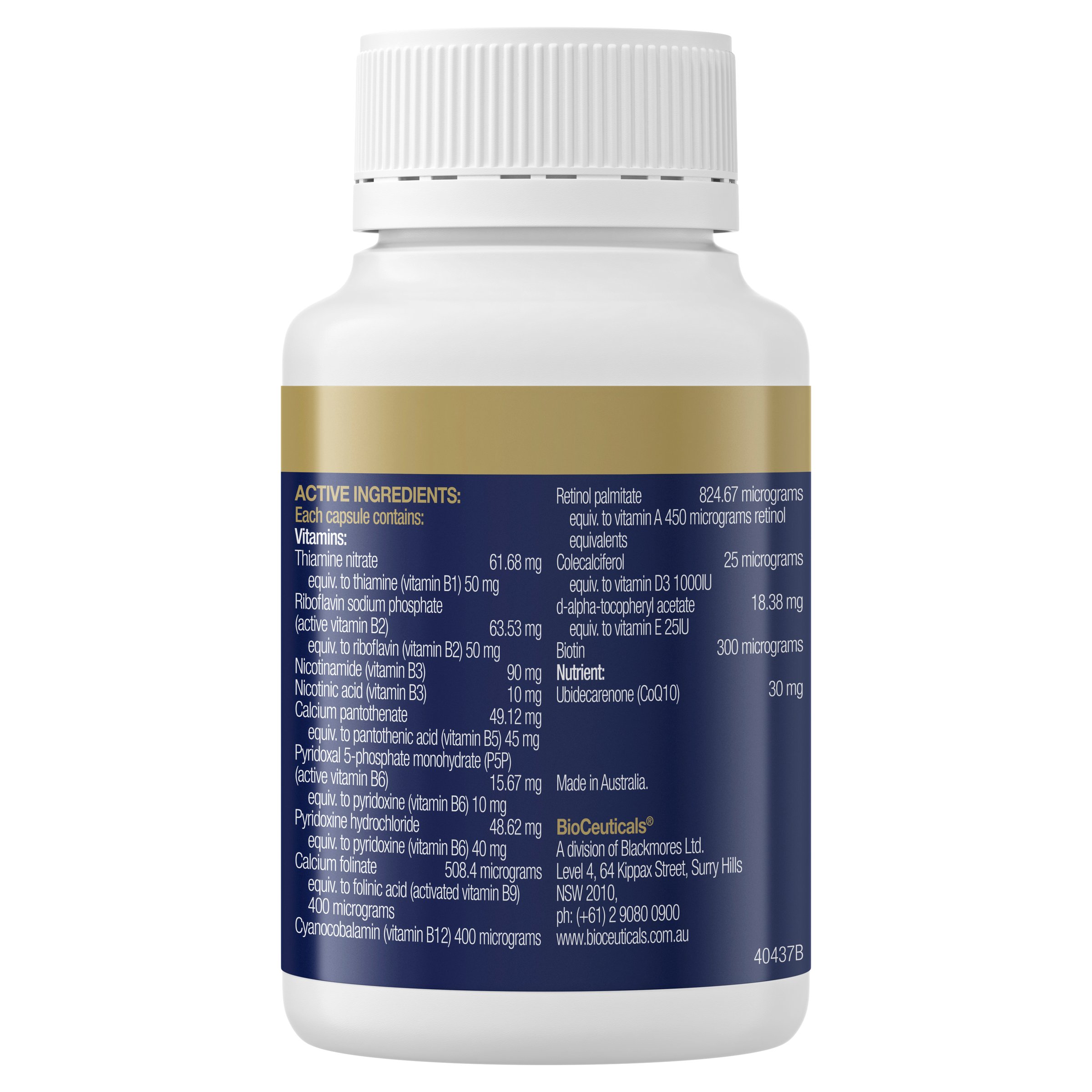 BioCeuticals Mega B Q10 - 60 capsules - Image 2
