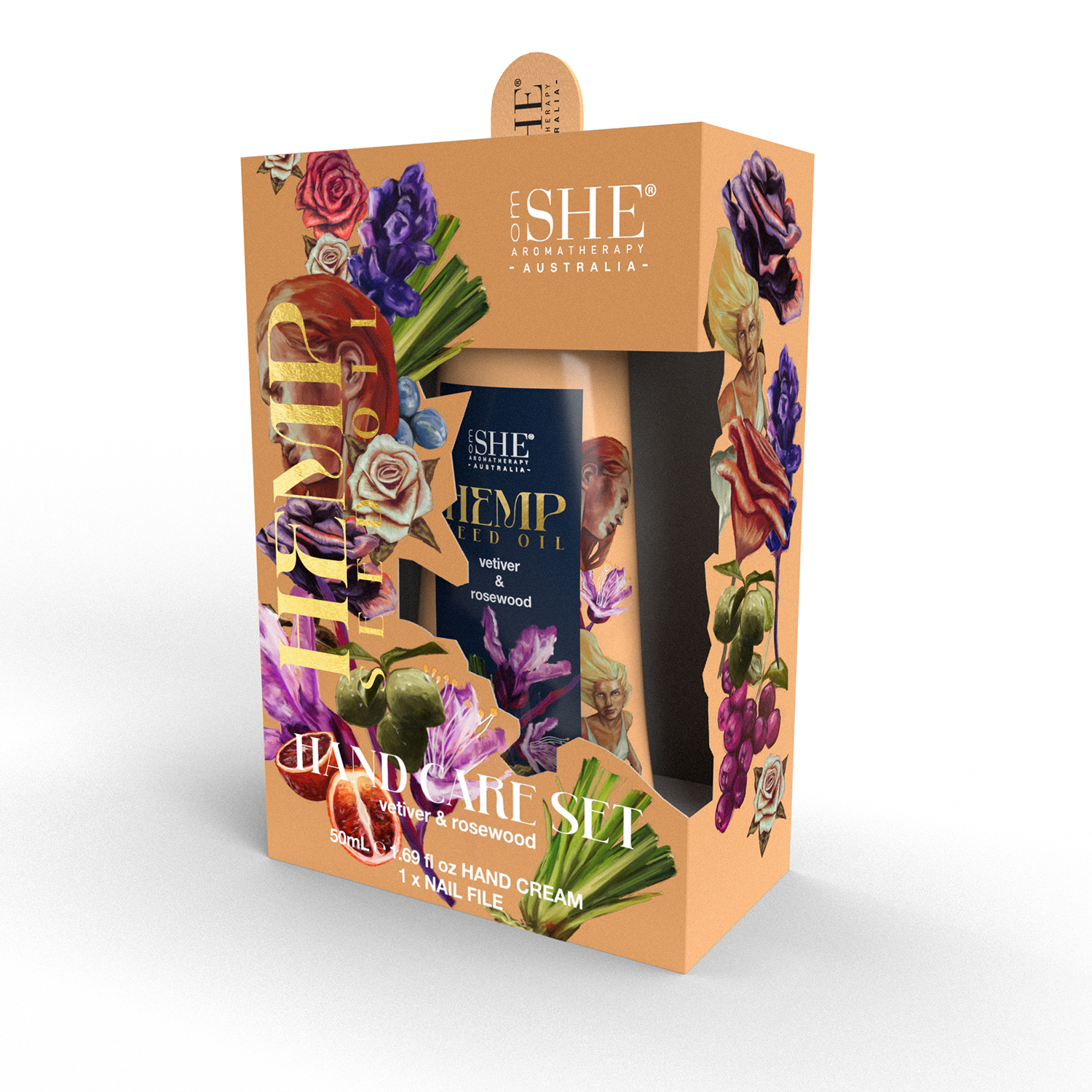 She Aromatherapy Hemp Hand Care Pack Vetiver & Rosewood 2 piece