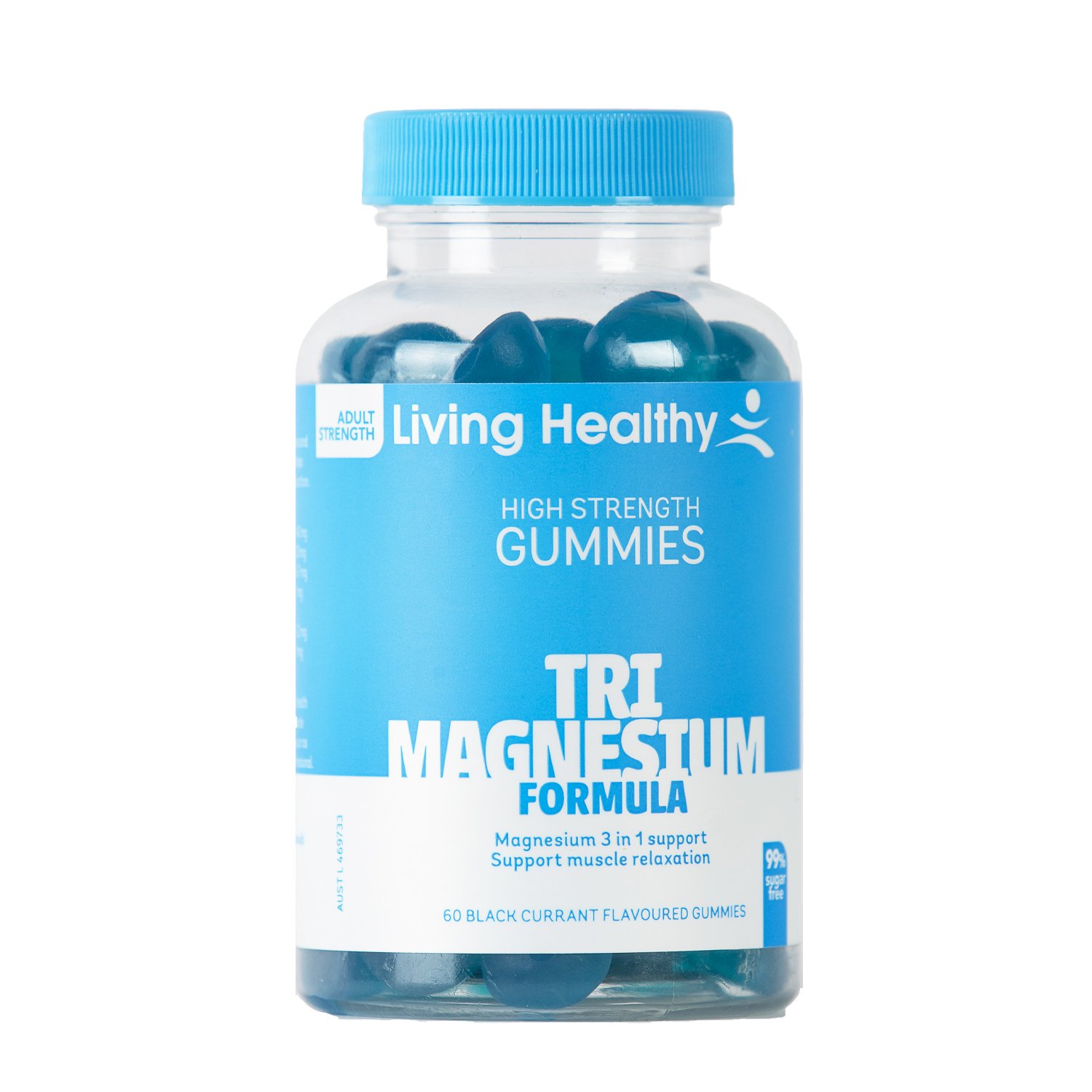 Living Healthy High Strength Gummies Tri Magnesium Formula 60 pastilles - Image 1