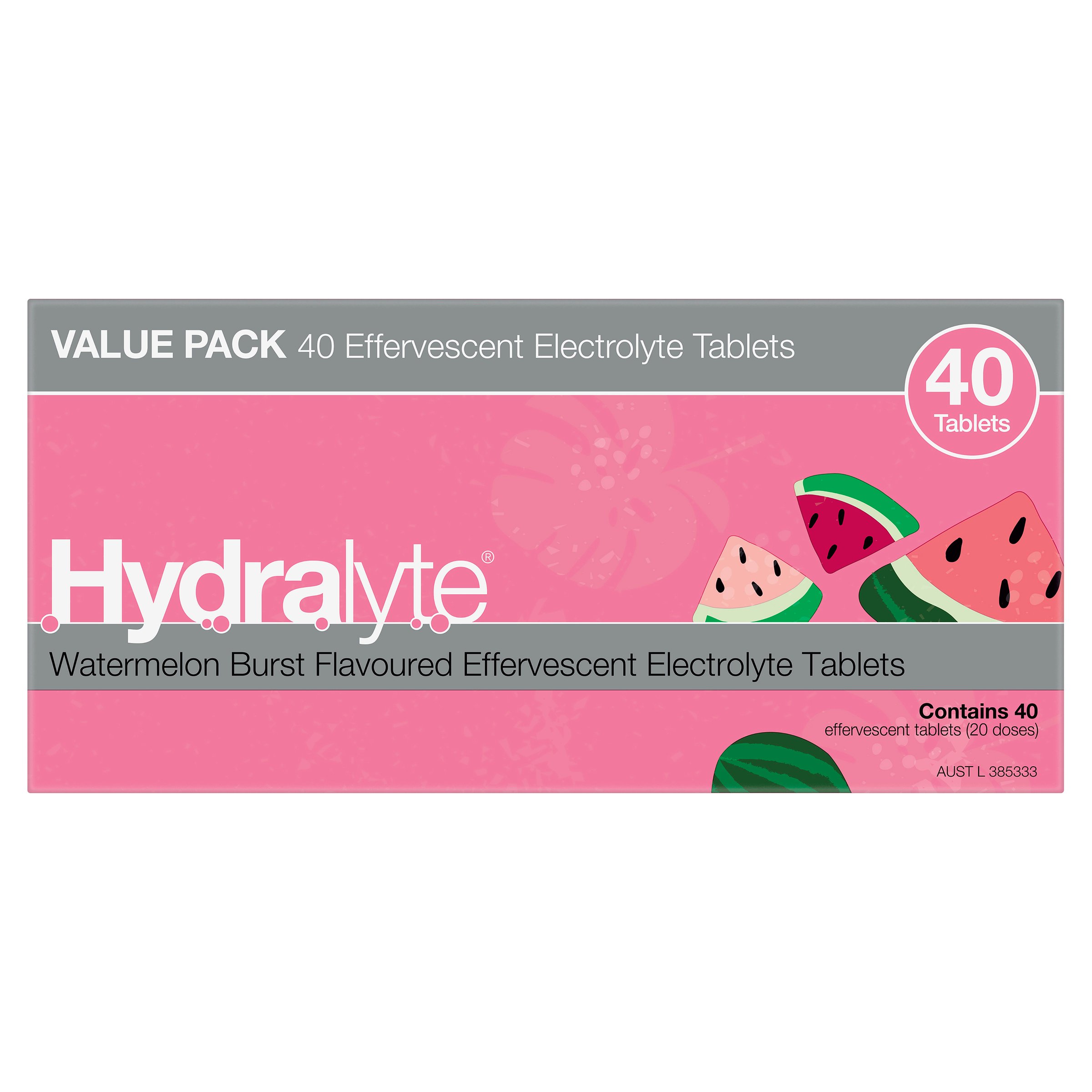 Hydralyte Watermelon Burst Flavoured Effervescent Electrolyte 40 tablets - Image 8