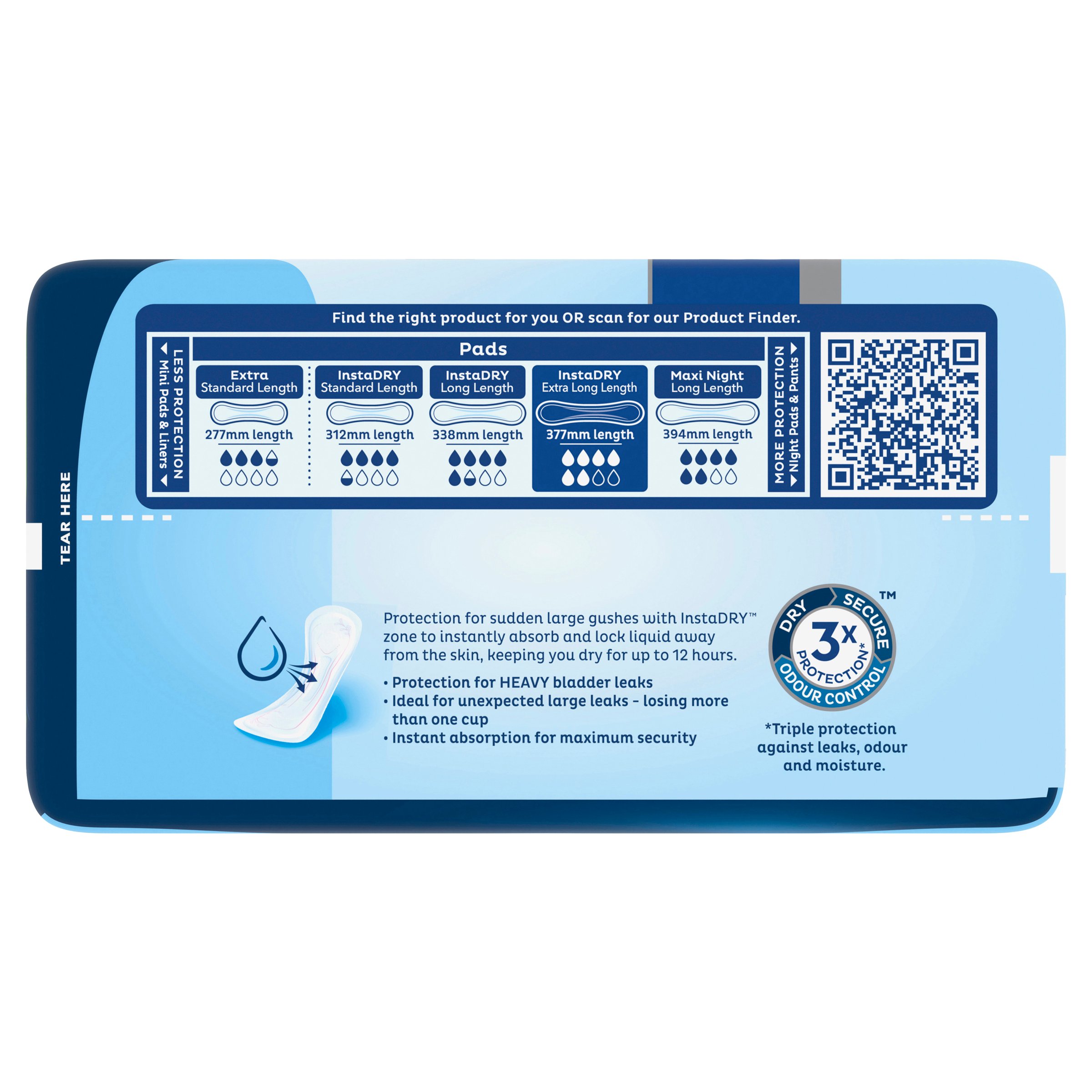 Tena Pads InstaDry Extra Long Length 6 pack - Image 3
