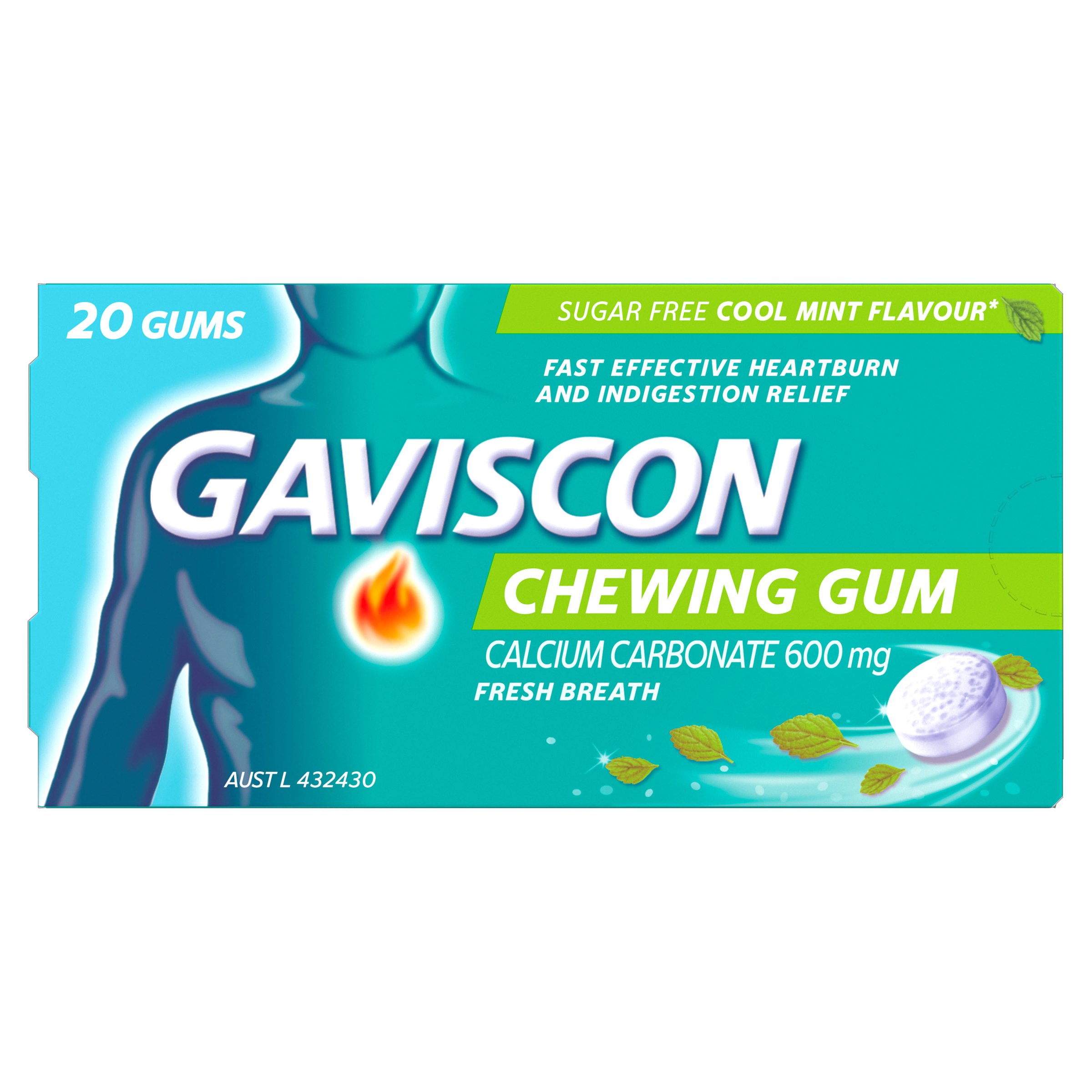 Gaviscon Chewing Gum Cool Mint 20 pack - Image 1