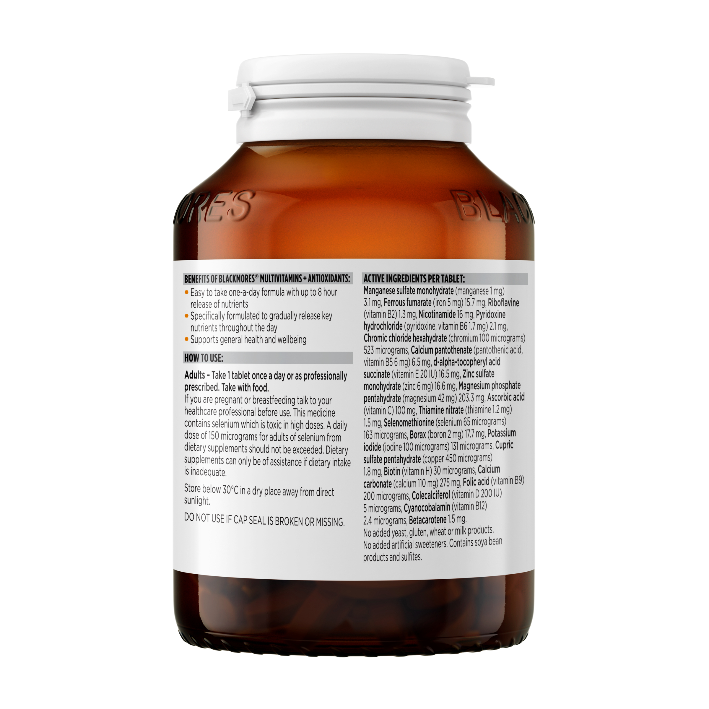 Blackmores Sustained Release Multivitamin + Antioxidants 180 tablets - Image 3