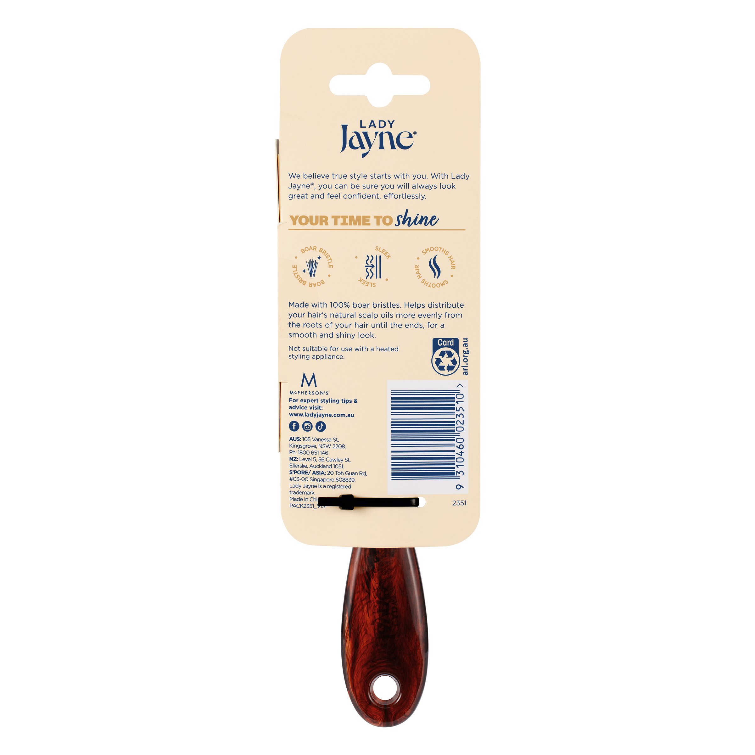Lady Jayne Brush Pad 100% Boar Bristles Small 1 each - Image 2