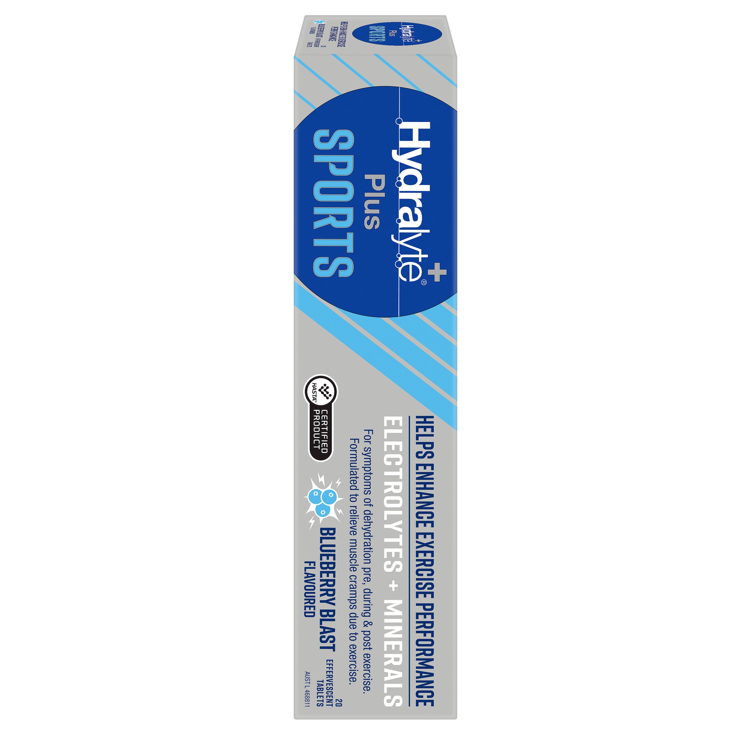 Hydralyte Plus Sports Effervescent Blueberry Blast 20 tablets - Image 1