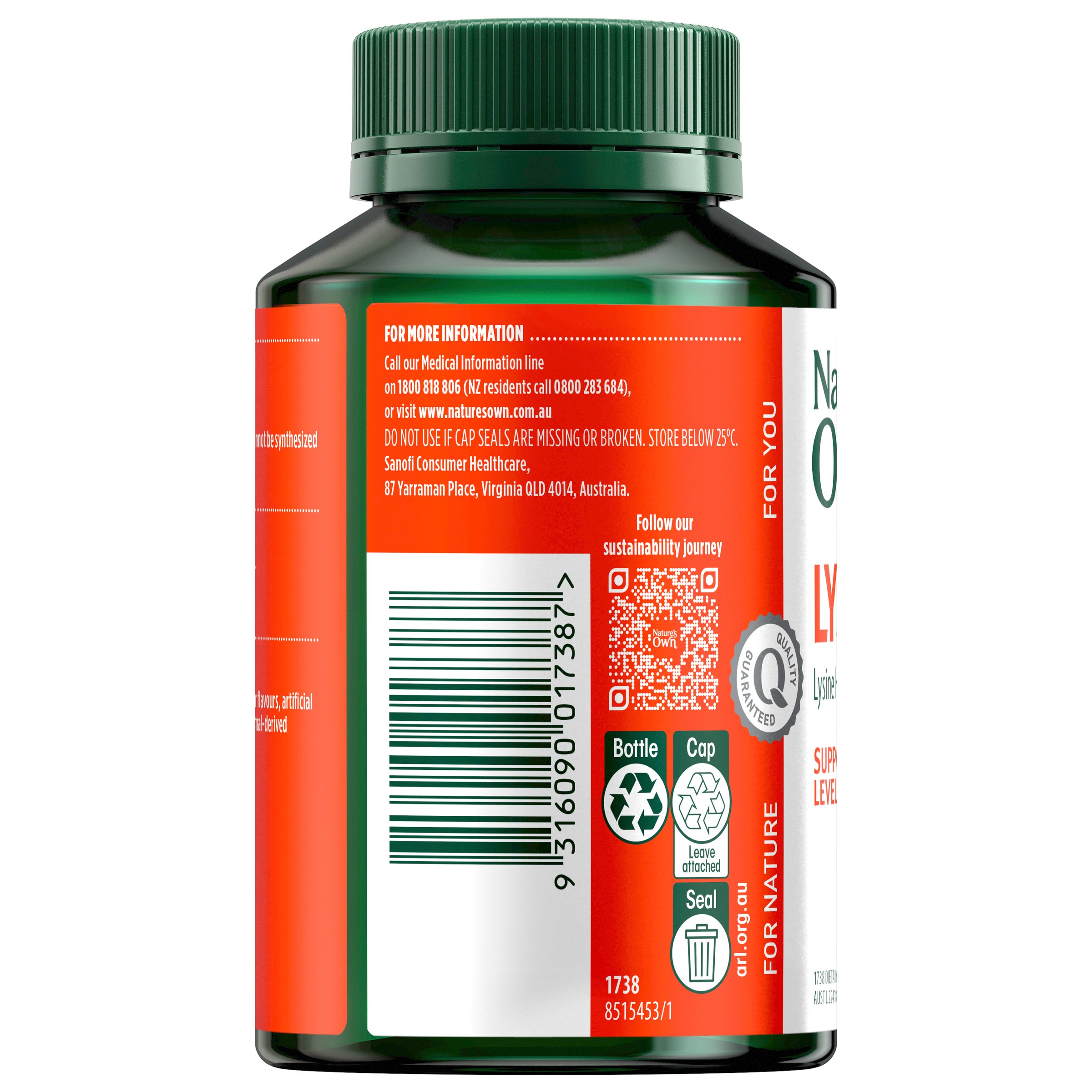 Nature's Own Lysine 1000mg - 100 tablets - Image 3