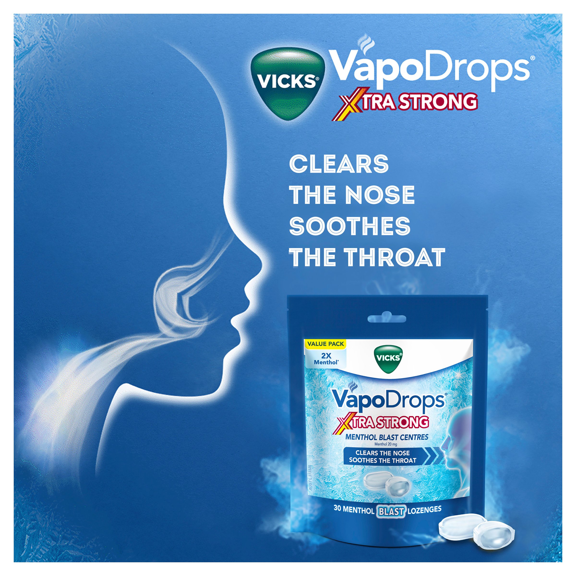 Vicks Extra Strong Menthol Blast Centers 30 lozenges - Image 3