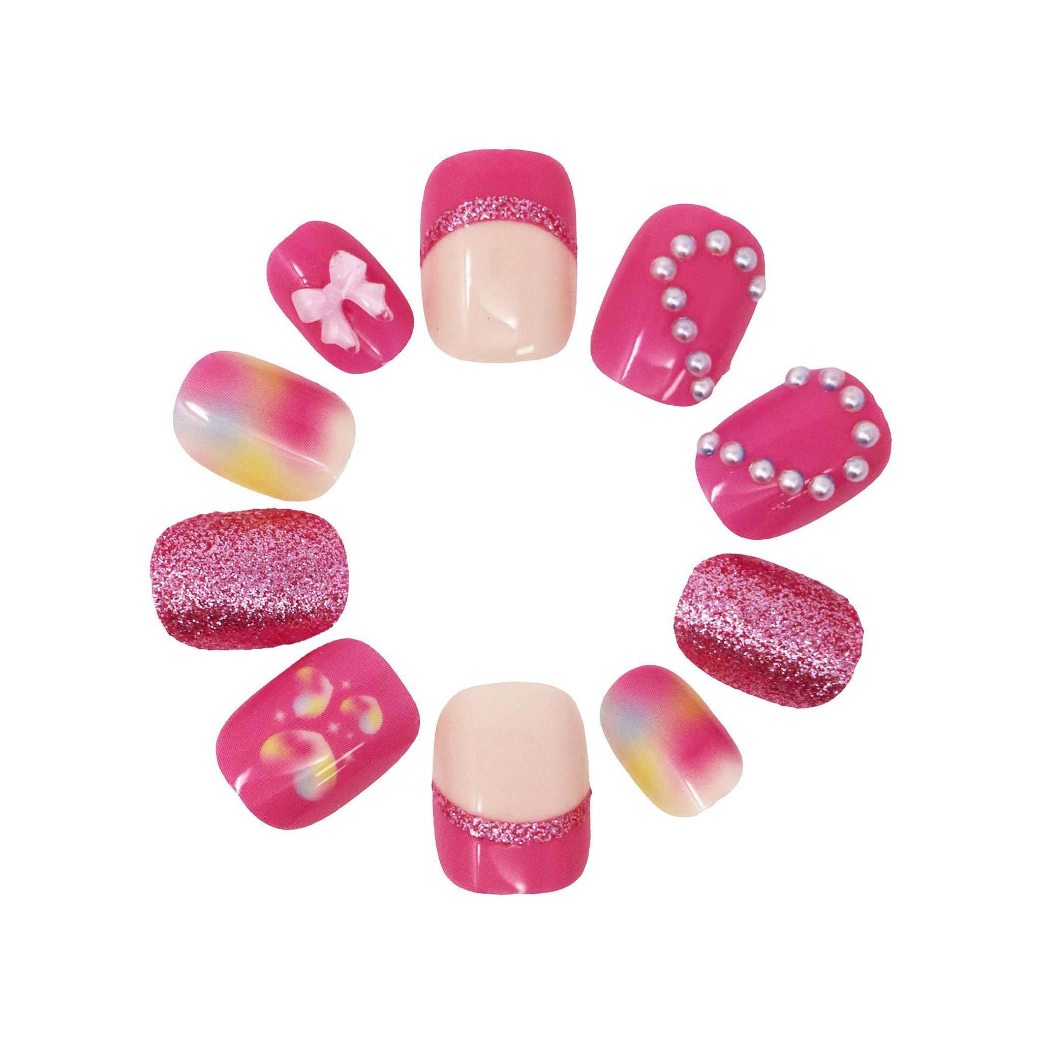Pink Poppy 3D Love Heart Press On Nails 1 each - Image 2