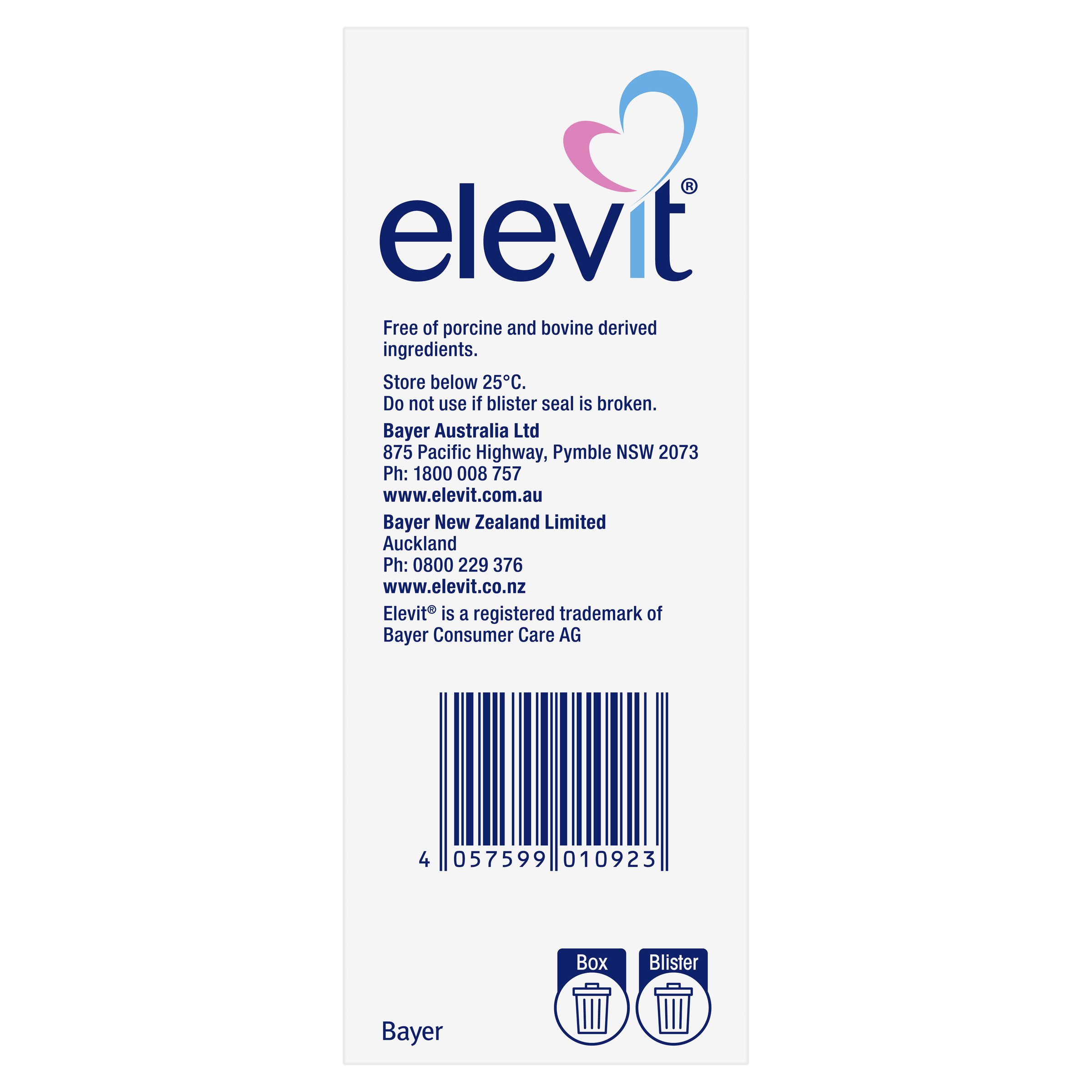 Elevit Pre-Conception & Pregnancy 100 tablets - Image 3