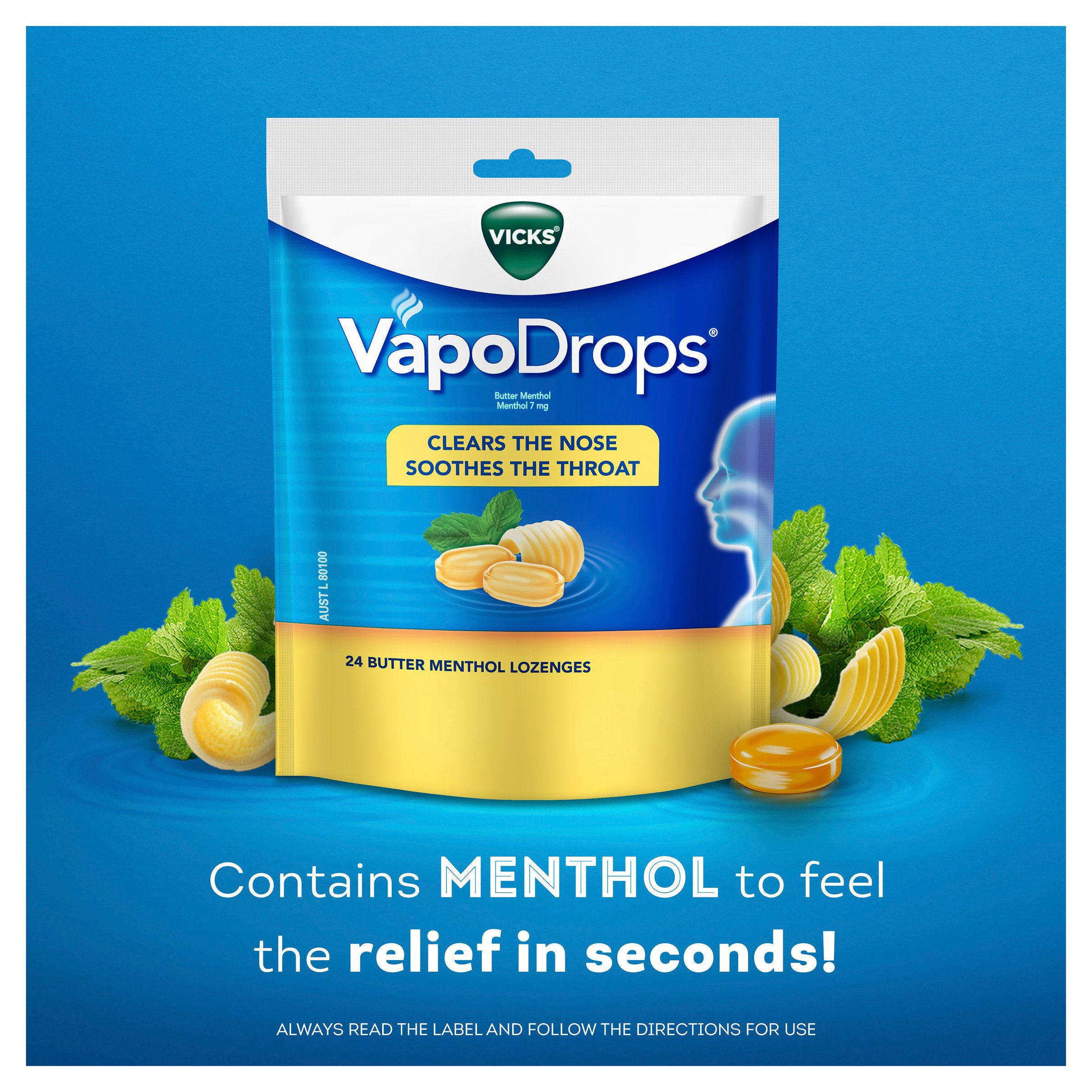 Vicks VapoDrops Butter Menthol 24 lozenges - Image 6
