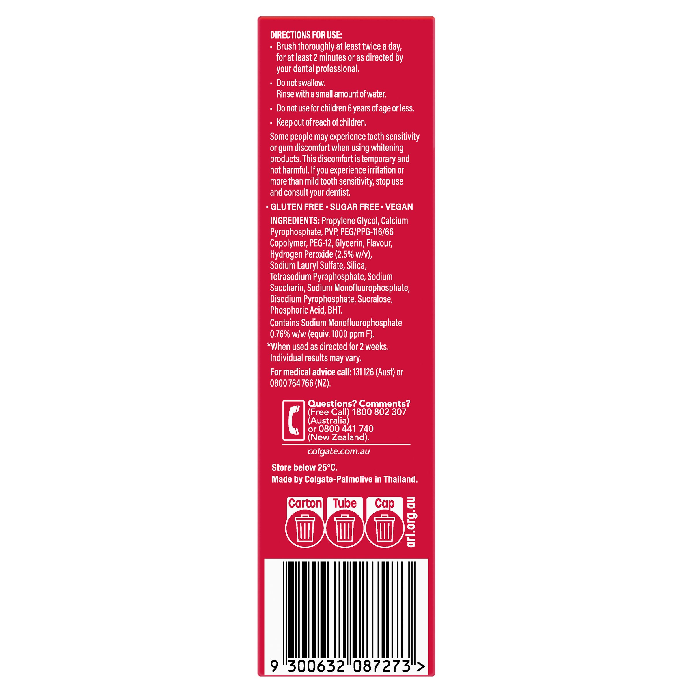 Colgate Optic White Toothpaste High Impact 85g - Image 3