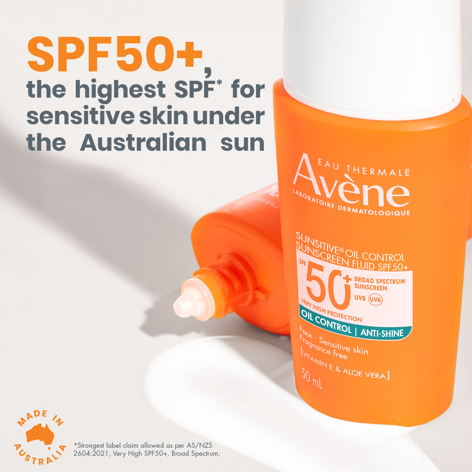 Avene Sunsitive Oil Control Sunscreen Fluid SPF 50+ 50ml - Image 5