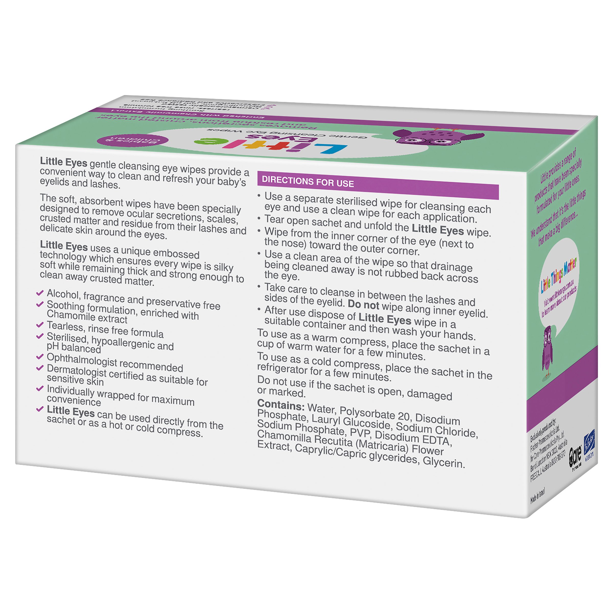 Little Eyes Gentle Cleansing Wipes For Babies & Children 30 wipes - Image 2