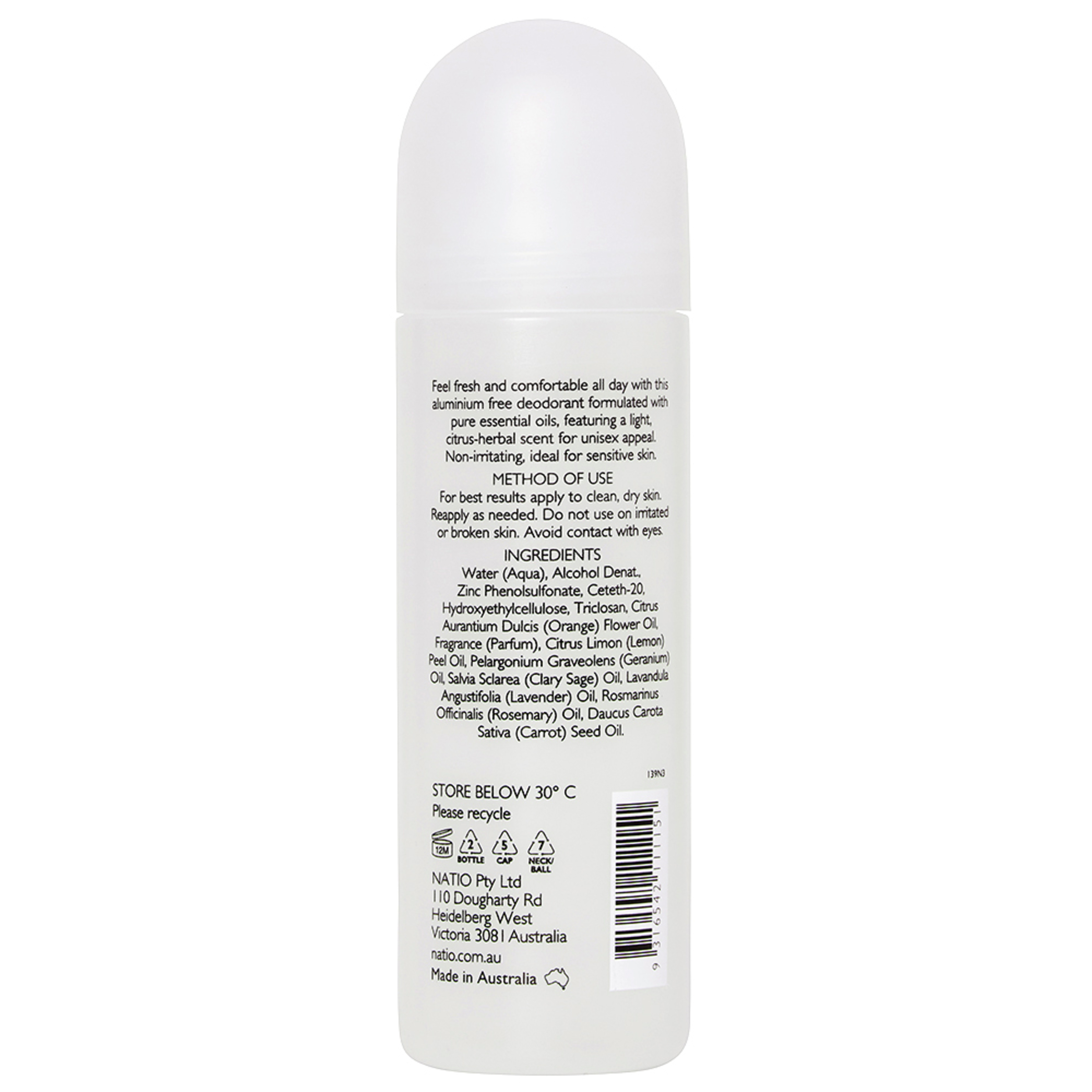 Natio Aluminium Free Roll On Deodorant 100ml - Image 2