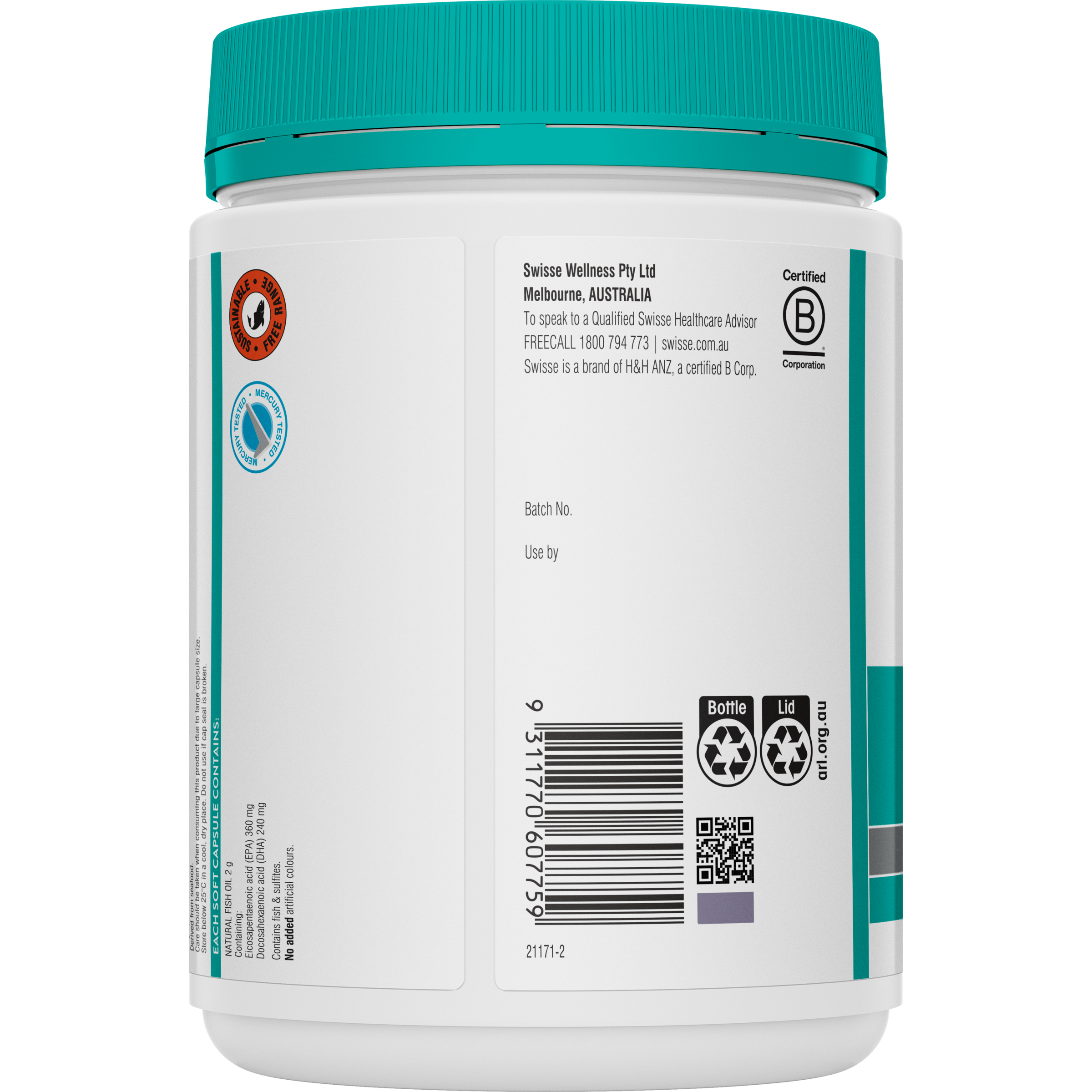 Swisse Ultiboost Odourless Super Strength Wild Fish Oil 2000mg - 200 capsules - Image 3