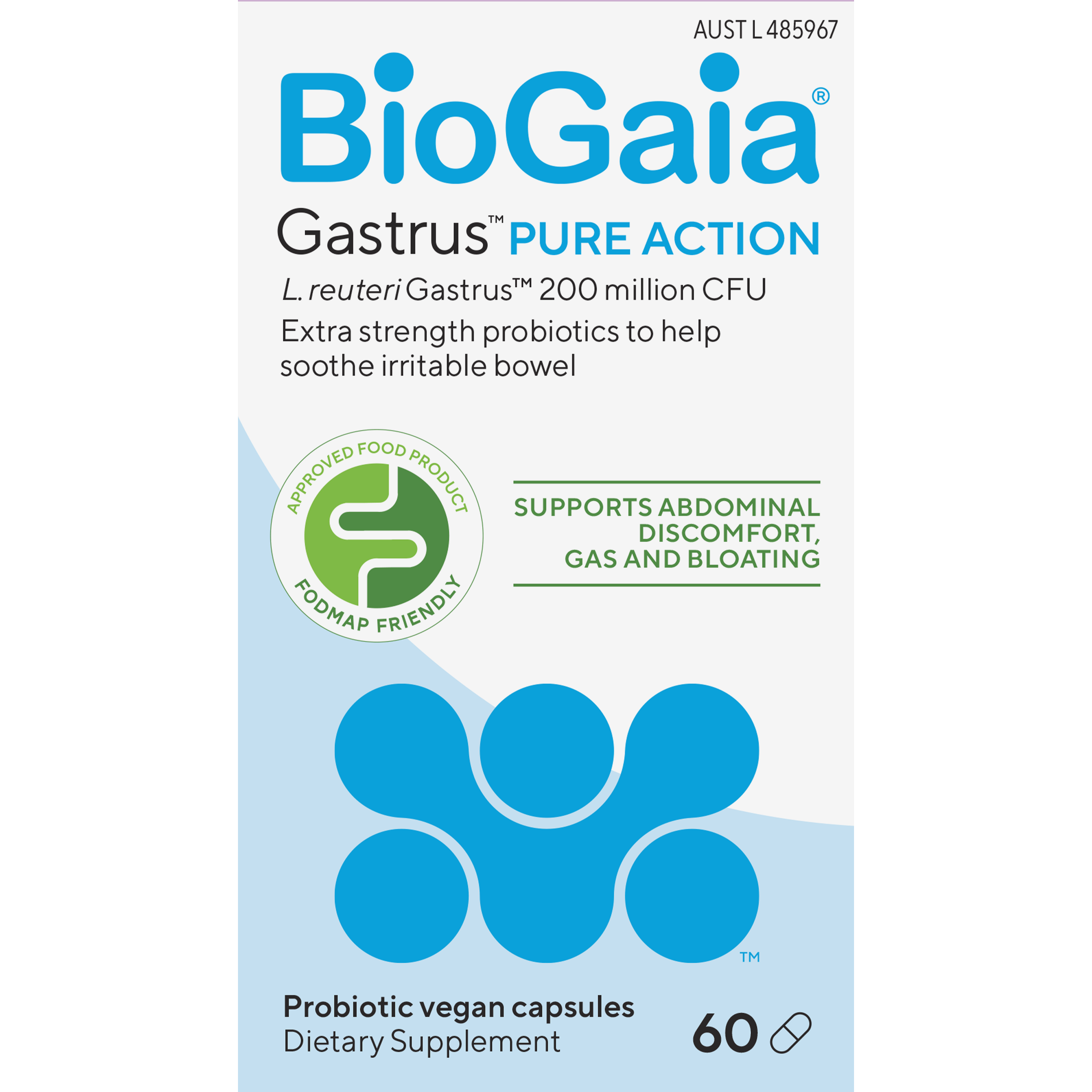 BioGaia Gastrus Pure Capsules 60 Pack - Image 1