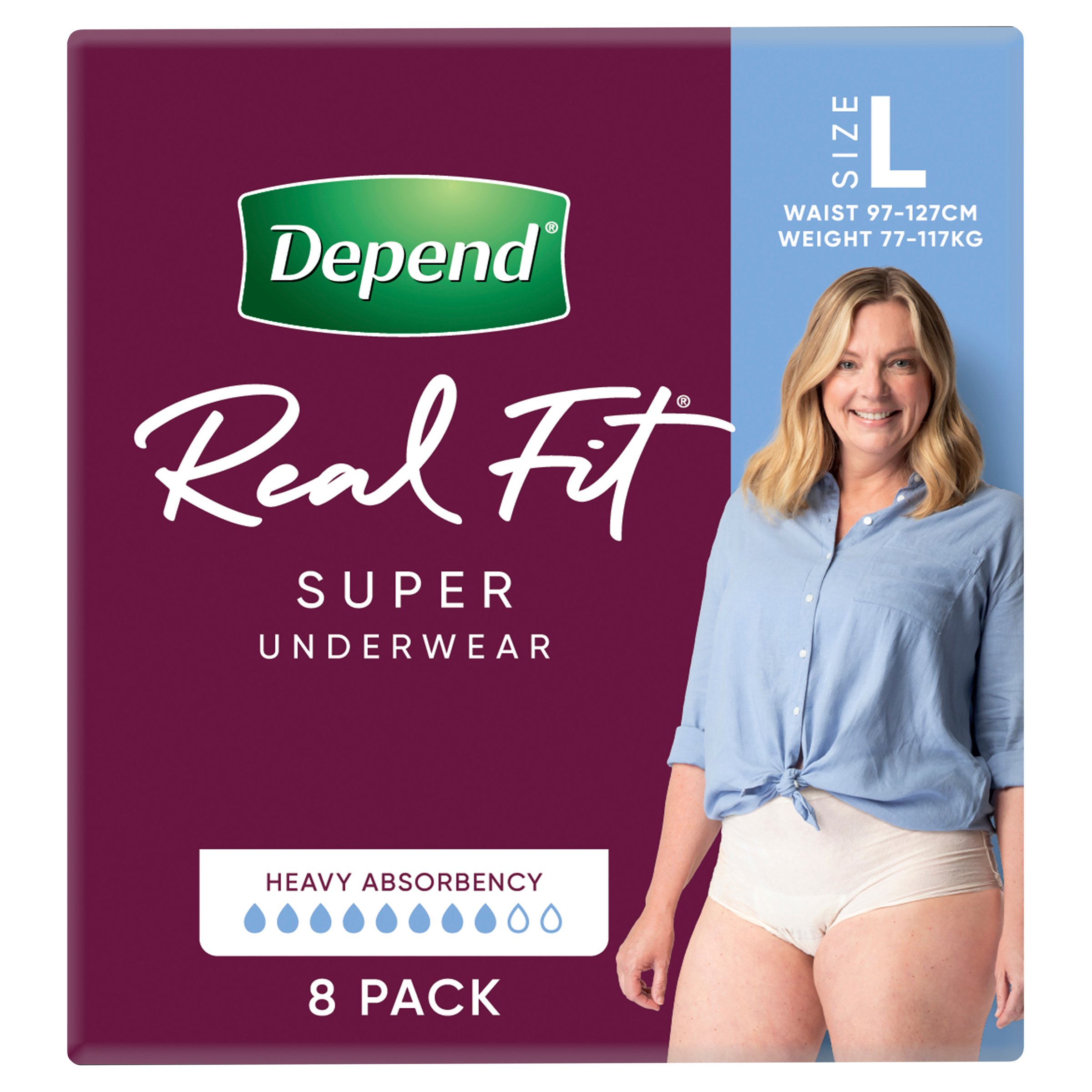 Depend RealFit Super Underwear Female Large 8 pack - Image 7