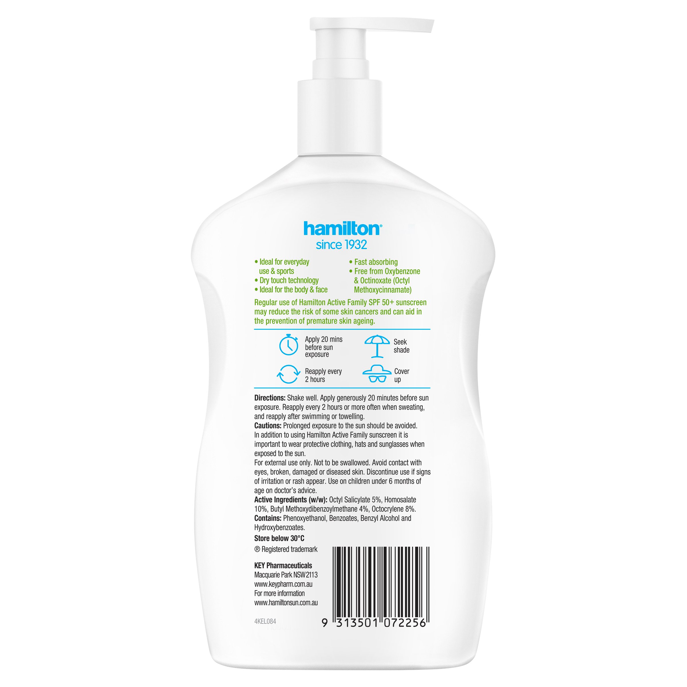 Hamilton Active Family Lotion SPF50+ - 500ml - Image 2